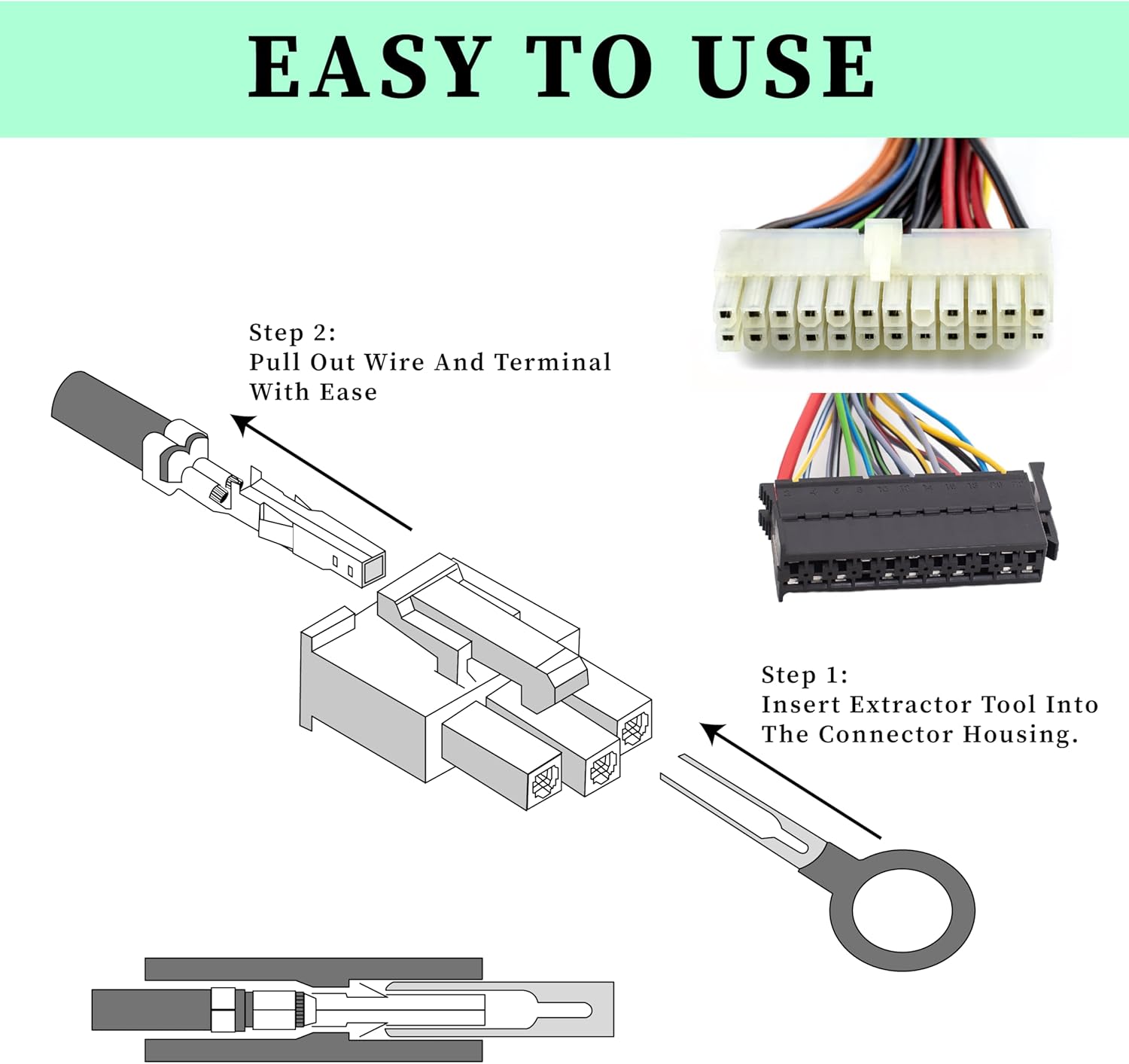 82 PCS Terminal Removal Tool Kit, Depinning Tool Electrical Pin Removal Tool, Pin Extractor Removal Tool Kit, Electrical Wire Connector Pin Release Terminal Ejector Kit for Automotive, Home Appliance - Image 3