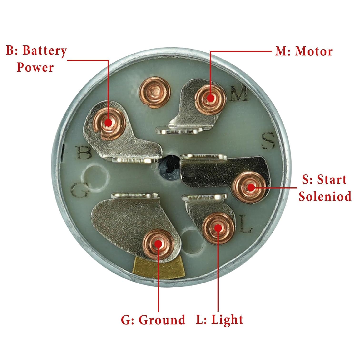 Riding Lawn Mower Ignition Switch 3 Position 5 Terminals Replacement for MT-D Craftsman JD to-ro Crafts-Man Riding Lawn Mowers 925-0267 725-0267 STD365402 - Image 4