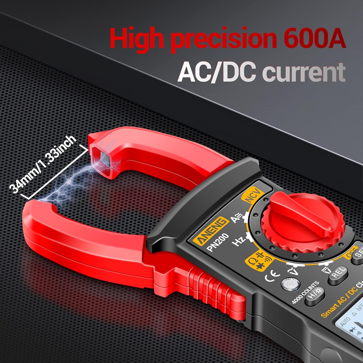 ANENG Digital Clamp Meter Multimeter Tester with AC/DC Current,Voltage, NCV Amp Ohm Volt 4000 Counts Meter Measures Capacitance, Resistance, Diodes, Continuity Frequency Backlight Electrican Tools - Image 4