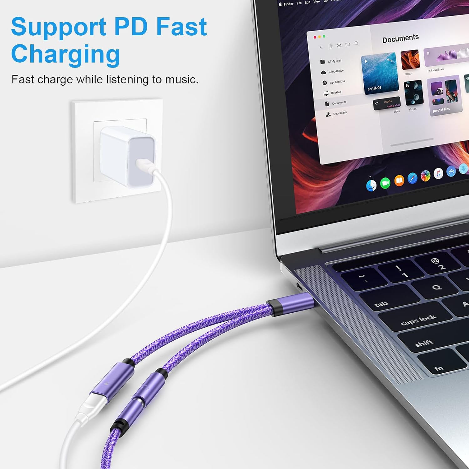 USB C to 3.5mm Samsung Headphone and Charger Adapter for Galaxy A56 A36 A26 A06S S25 S24 S23 S22 S21 S20 S10,2 in 1 USB C to Aux Jack Dongle Cable Cord with PD Fast Charging for iPhone 16 15 Pro - Image 5