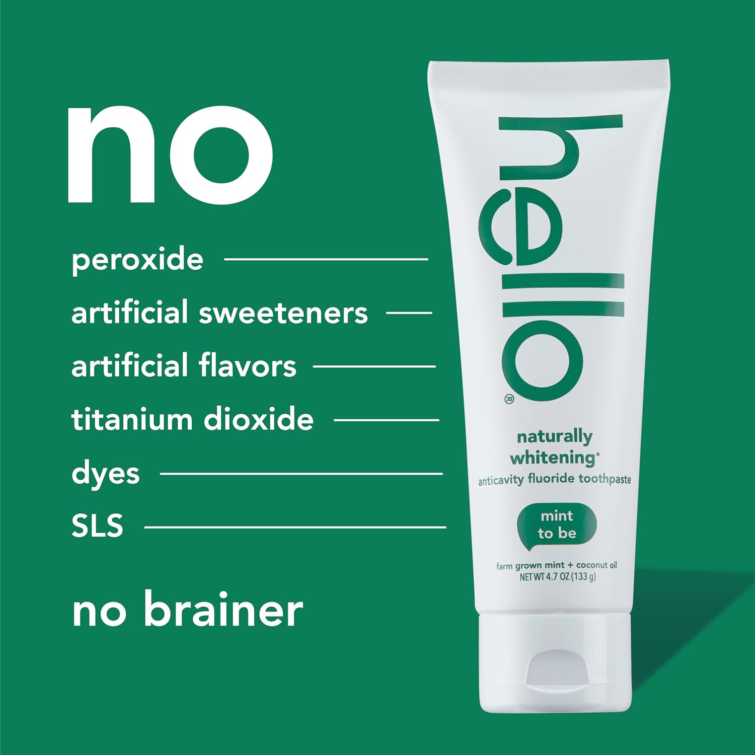hello Naturally Whitening Fluoride Toothpaste, Natural Whitening Toothpaste with Coconut Oil and Tea Tree Oil, Tames Bad Breath, Helps Moisturize, and Fights Cavities, Mint, 3 Pack, 4.7 Oz Tubes - Image 6