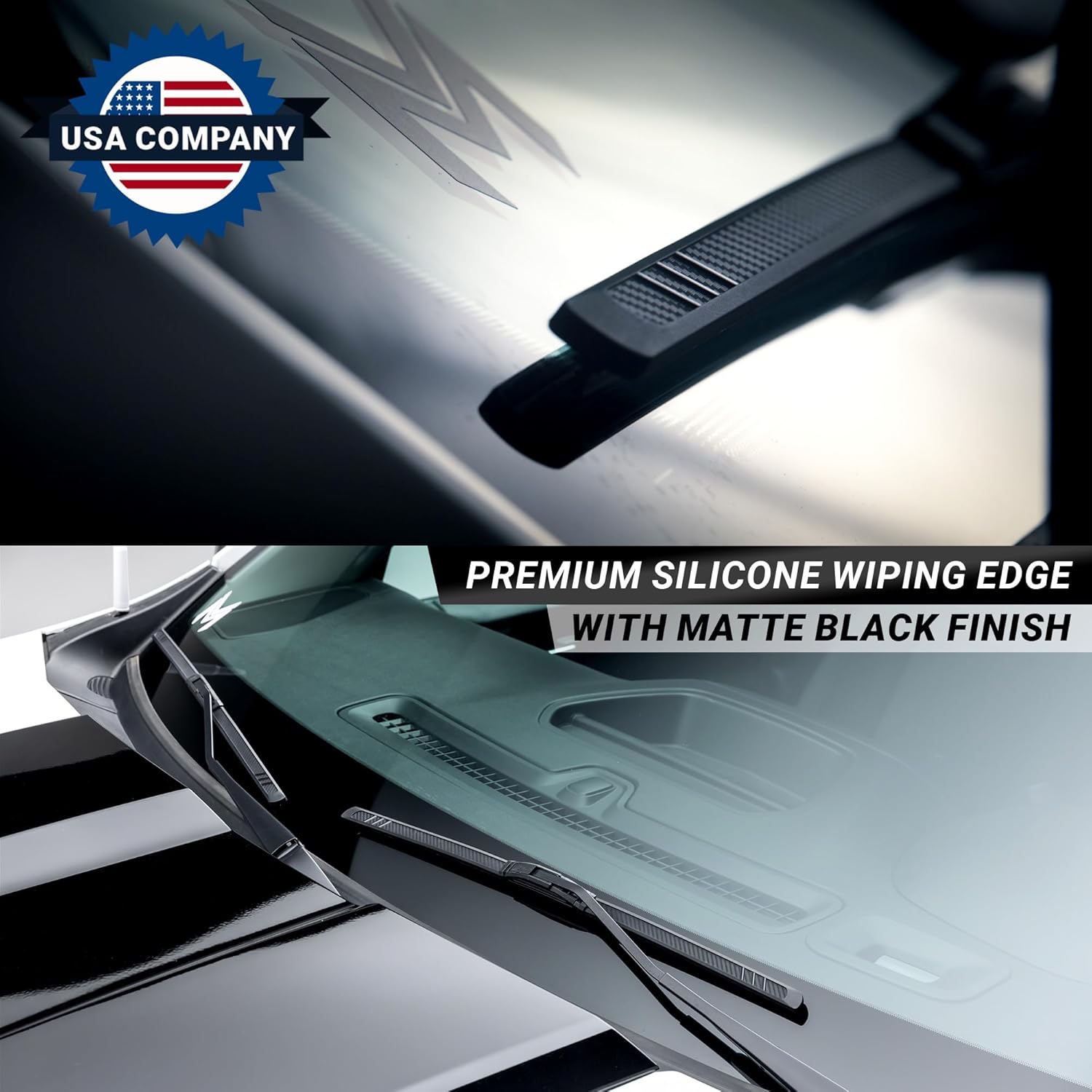 Premium Silicone Carbon Fiber Windshield Wiper Blades 26" & 19" - Patented All-Season, Quiet & Smooth Streak-Free Clean Wipe, OEM Quality, Front Automotive Replacement Wipers for Car & Truck (2 Pack) - Image 3