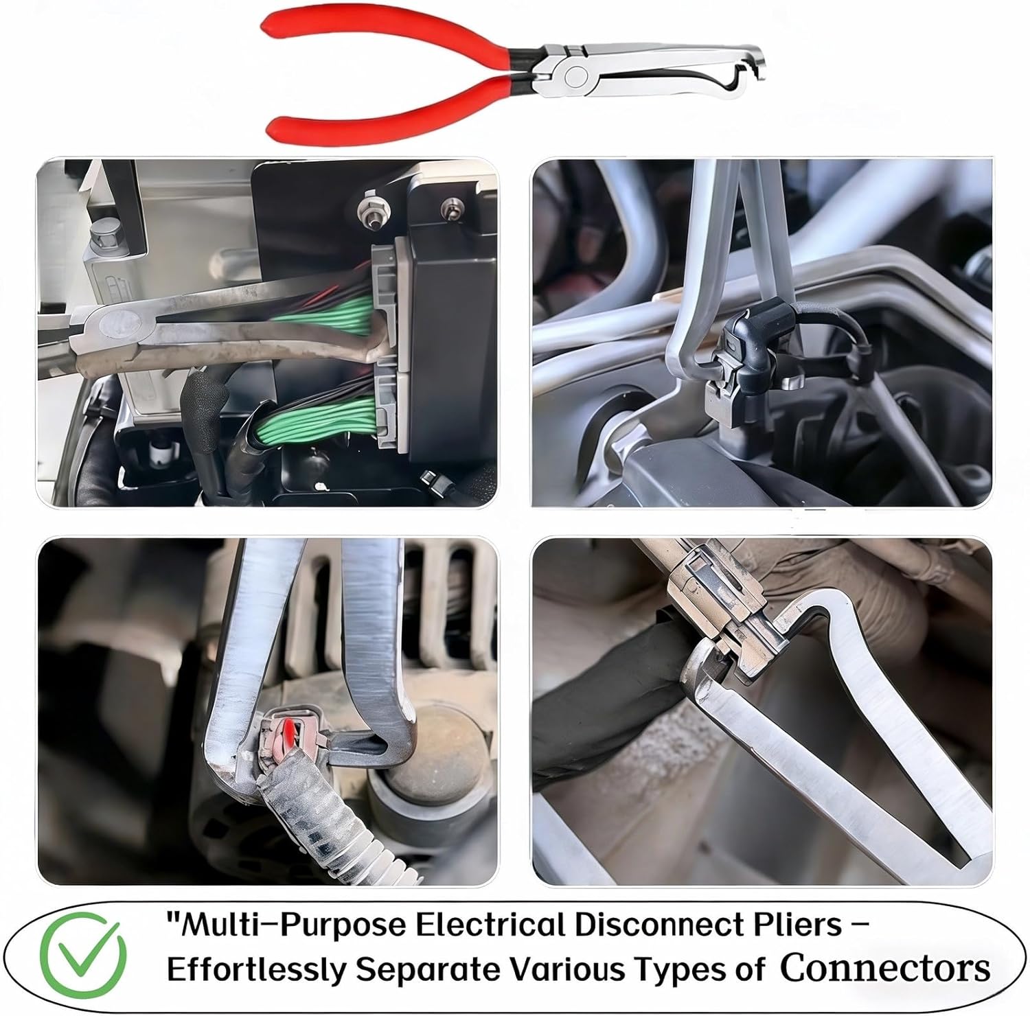 4-in-1 Automotive Clip Pliers Set, Electrical Disconnect & Connector Removal Tool Kit with Straight & 60° Angle Pliers, Separator & Hose Clamp Plier for Car Truck SUV Repair, Mechanics & DIY - Image 5
