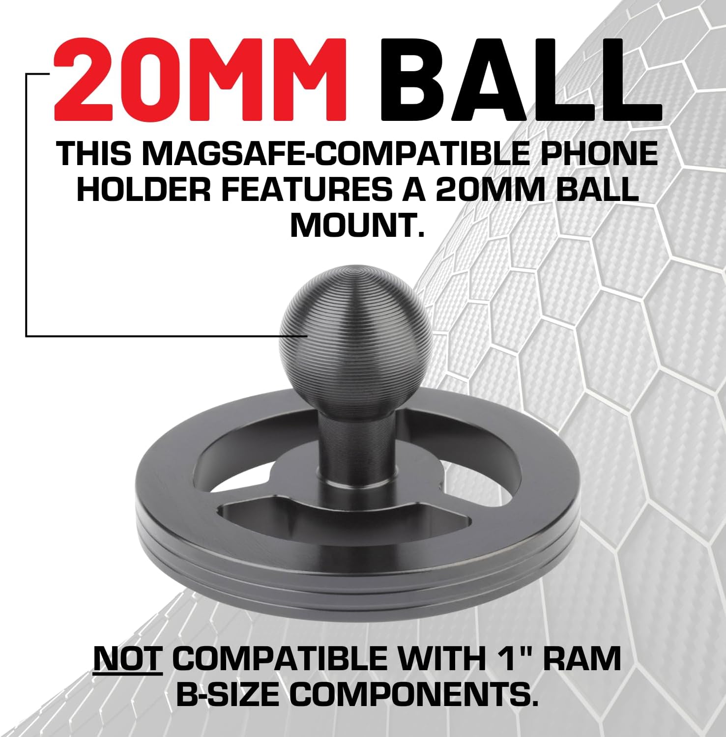 Bulletpoint Dash Mount Magnetic Cell Phone Holder Compatible with MagSafe iPhone Smartphones - 20mm (0.787 inches) Attachment Ball (MagSafe Holder with 7cm Arm) - Image 6