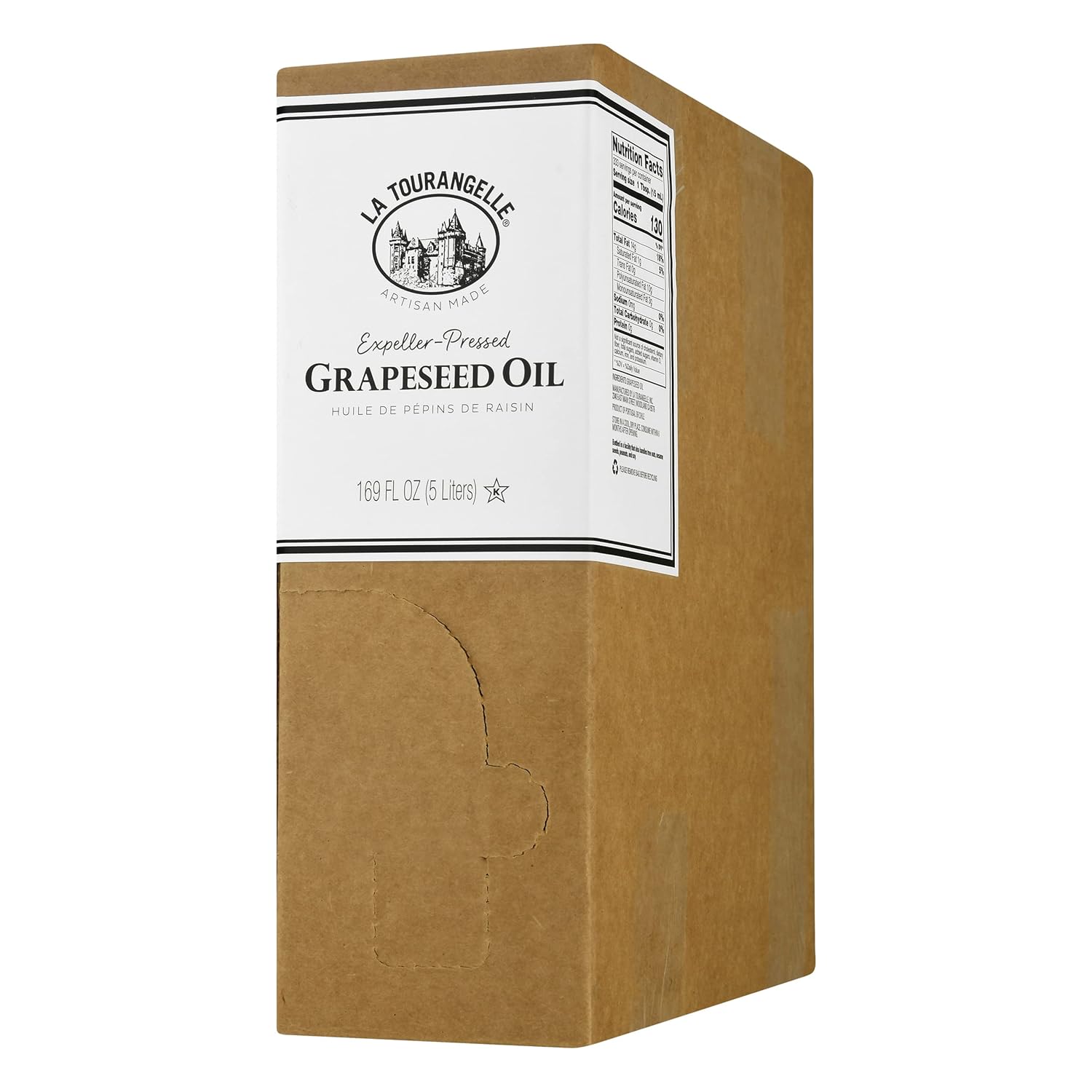 La Tourangelle, Expeller-Pressed Grapeseed Oil, High Heat Neutral Cooking Oil, Cast Iron Seasoning, Also Great for Skin, Hair, and DIY Beauty Recipes, 5 Liters - Image 4