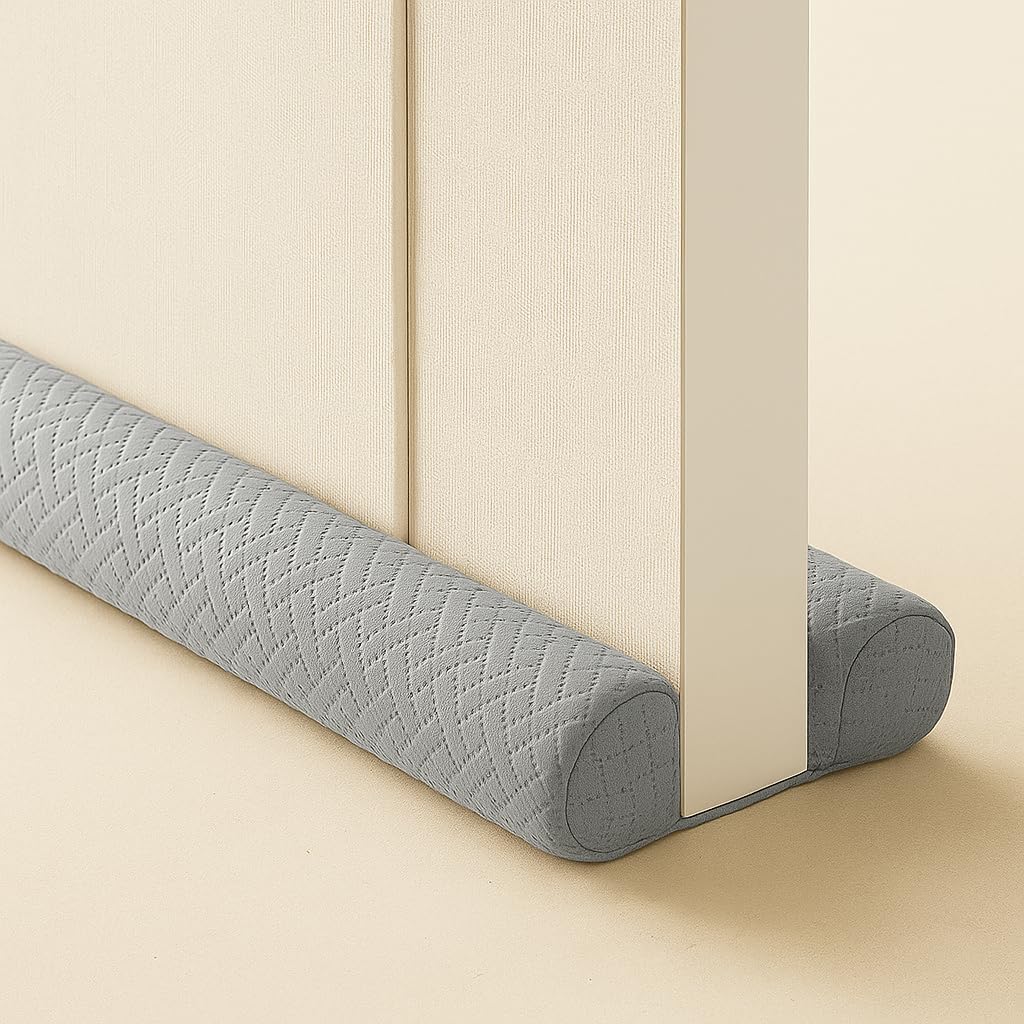 Ciieyuo Velvet Under Door Draft Stopper, Noise Blocker & Soundproof Door Seal, Blocks Cold Air, Light & Smoke, Easy Install Under Door Gap Filler, Door Sweep for Bottom 30"-36" Grey