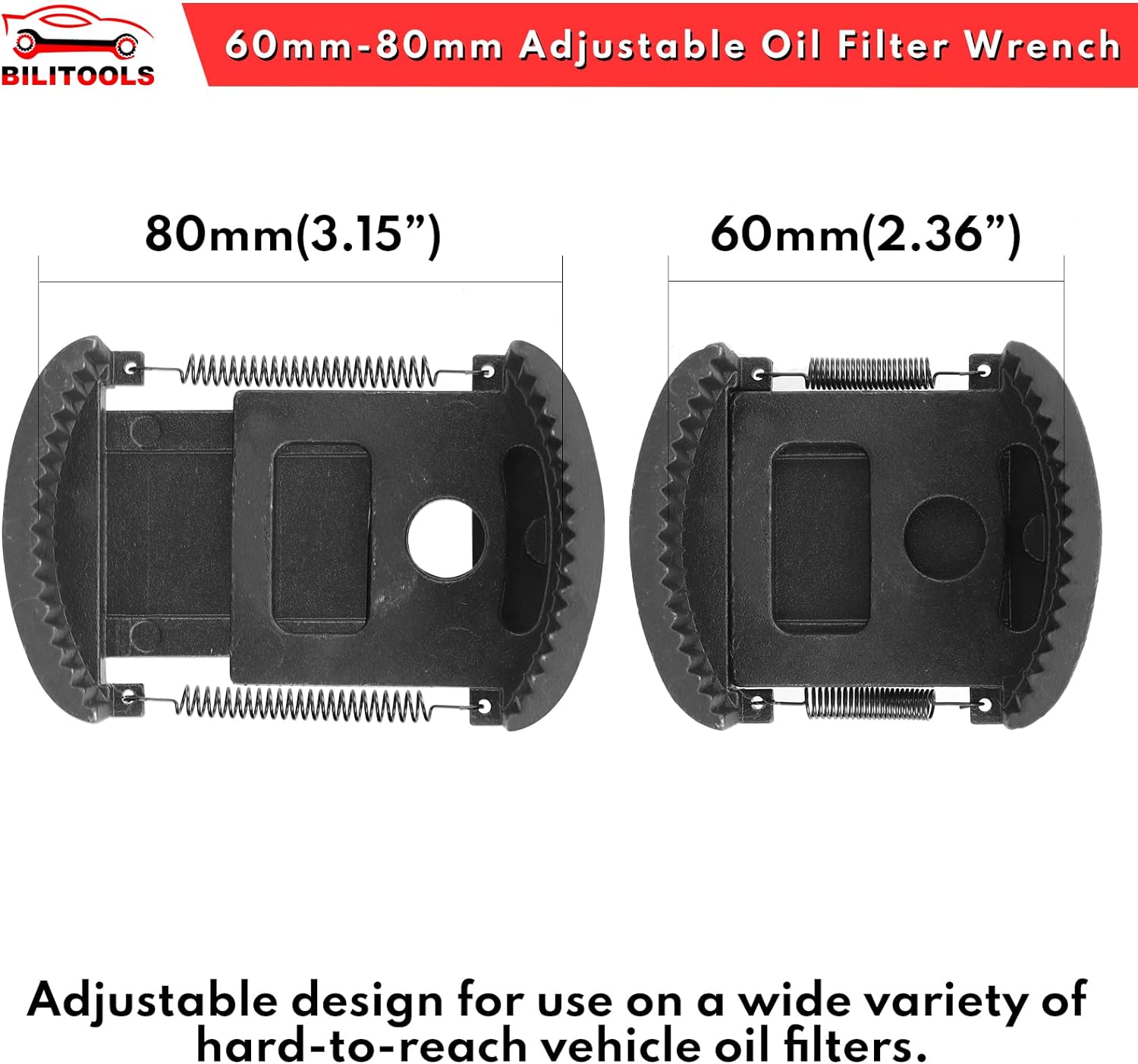 BILITOOLS Universal Oil Filter Wrench Removal Tool Adjustable, 60-80mm (2.36-3.15 inch), 1/2" Drive - Image 3