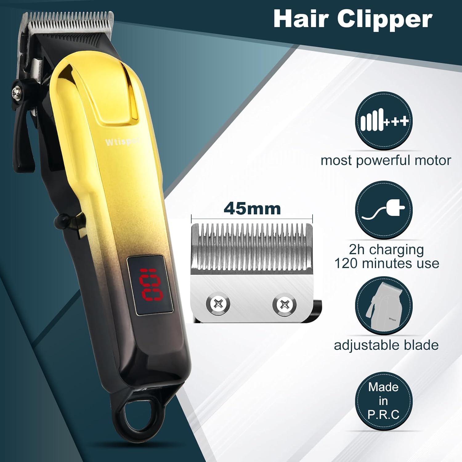 Hair Clippers Set for Men,Hair Clipper Trimmer with LED Display, Professional Cordless Hair Clipper Shaver Beard Trimmer, Hair Cutting Machine for Men, Holiday Gift for Him Father's Day Gift - Image 4