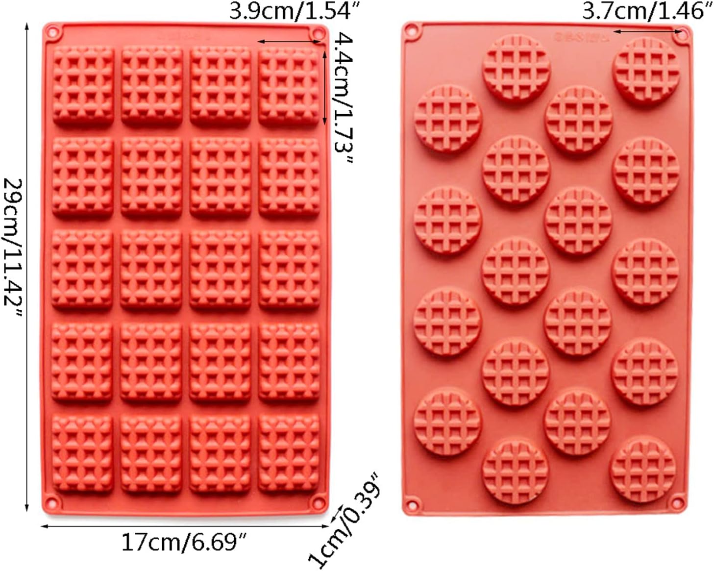 Silicone Waffle Mold Set, 2PCS/Set 18 Cavity Mini Silicone Waffle Mold Waffle Making Mold, Non-stick Cake Cookie Chocolate Making Mold for Baking - Image 2
