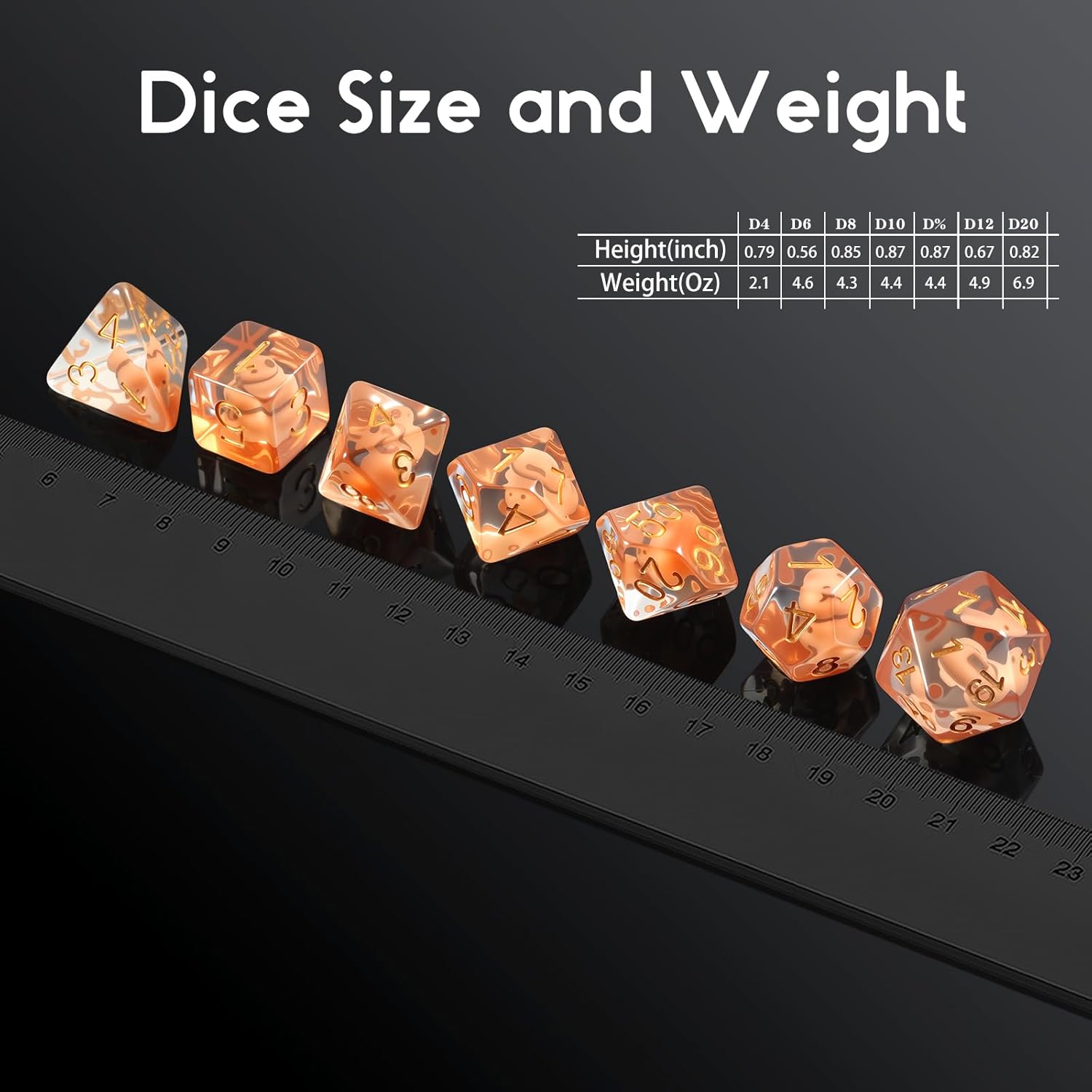 Capybara DND Dice Set with Cute Animal Inside - 7PCS Hand Made Polyhedral Resin Dice for Dungeons and Dragons RPG Games with Gold Numbers, Unique Collector Dice in Velvet Bag Gift for Gamers - Image 5