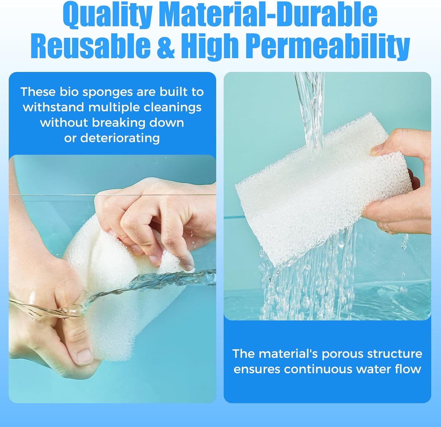 AQUANEAT 6-Pack Replacement Filter Sponge Pads, Aquarium Foam Insert Compatible with AquaClear 30, Fish Tank Filter Media - Image 4
