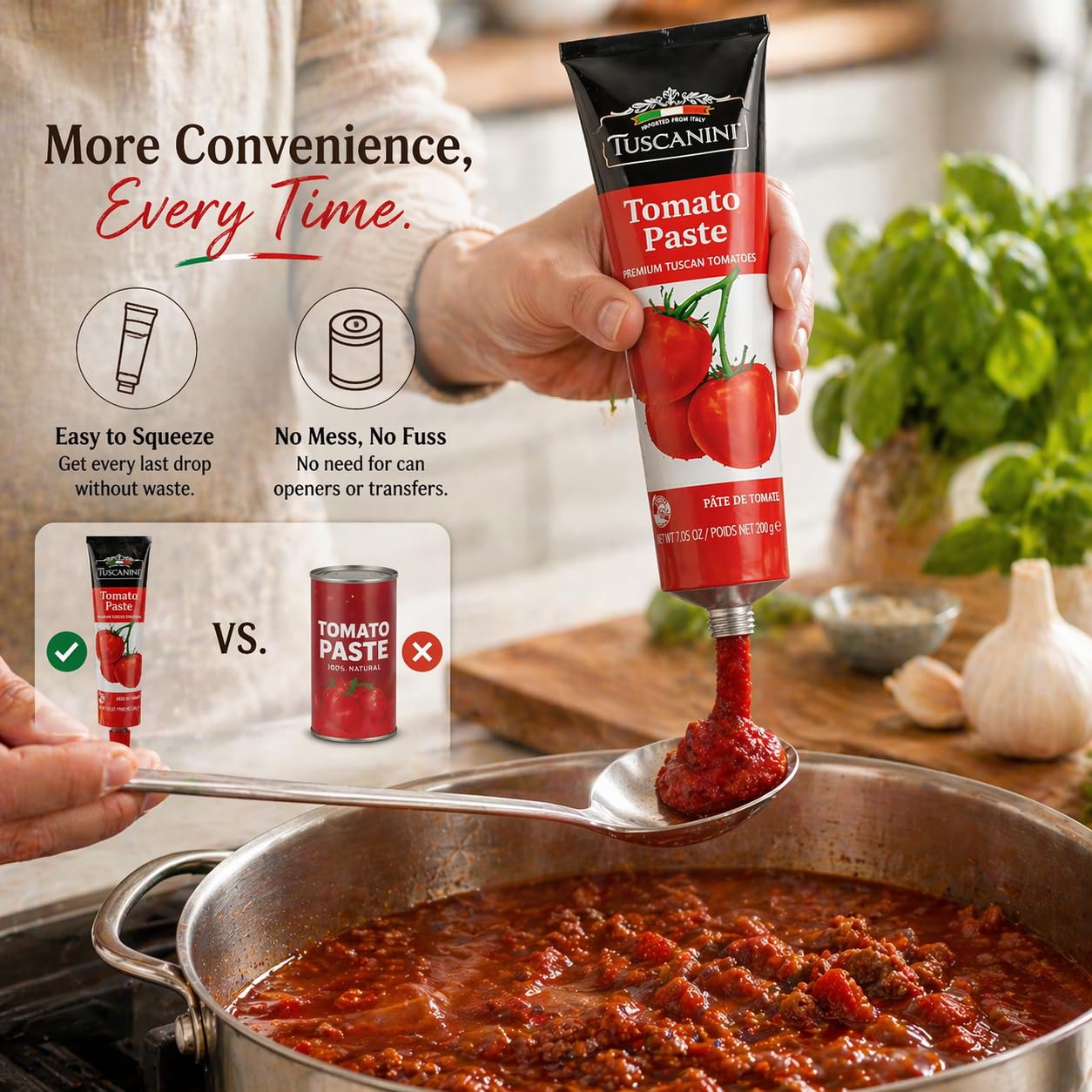 Tuscanini Premium Double Concentrated Tomato Paste Tube, 7.5oz (2 Pack) Made with Premium Italian Tomatoes - Image 4