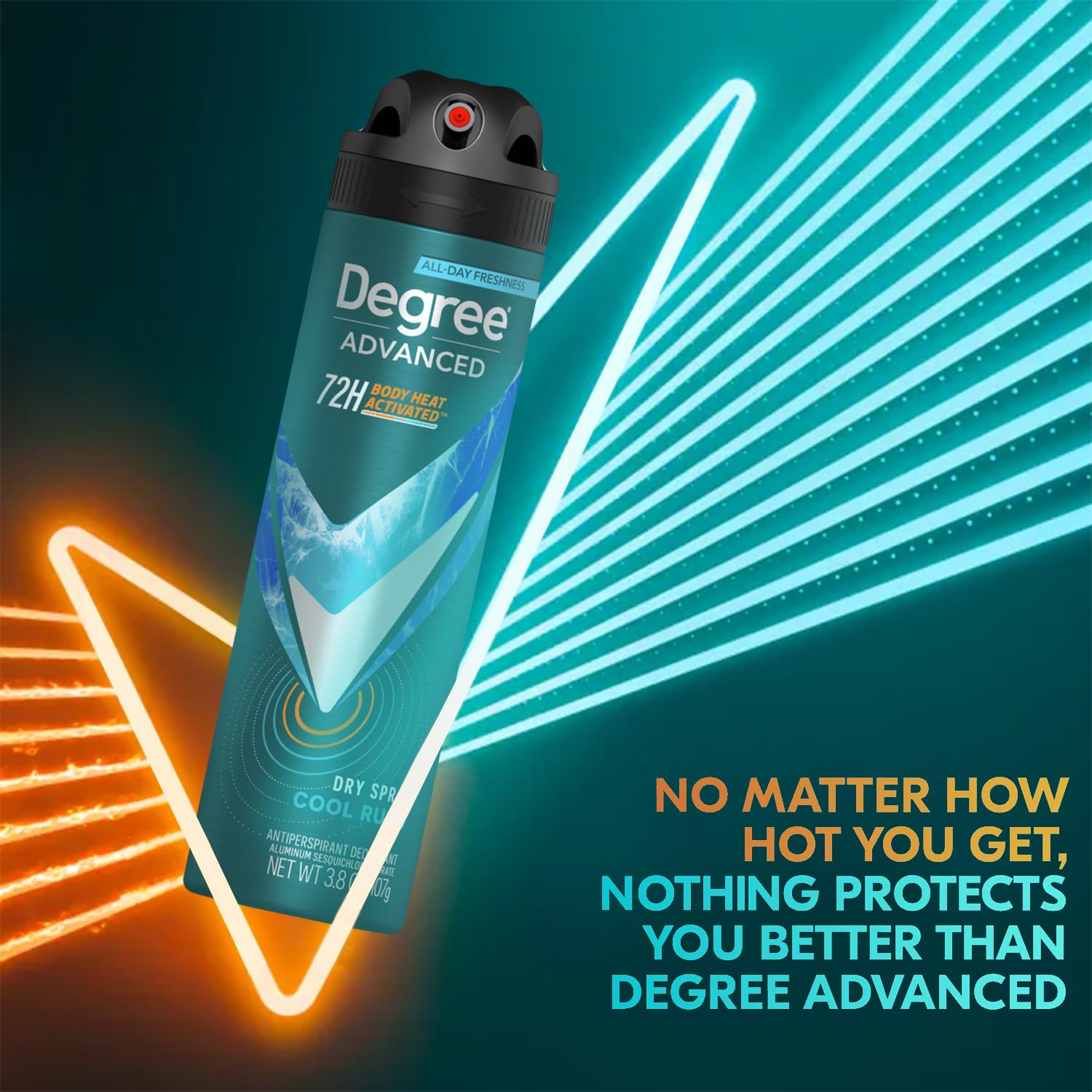 Degree Men’s Antiperspirant Deodorant Spray, Cool Rush, 4-Pack – 72H Sweat & Odor Protection, 3.8 Oz Ea - Image 3
