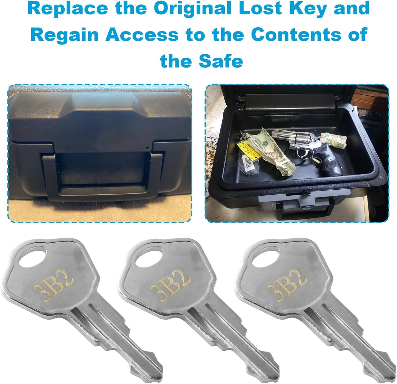 Sentry Safe Replacement Keys Model 1100-Codes 3B2 for Sentry Safe Key (Key 3B2)(3 Pcs) - Image 6