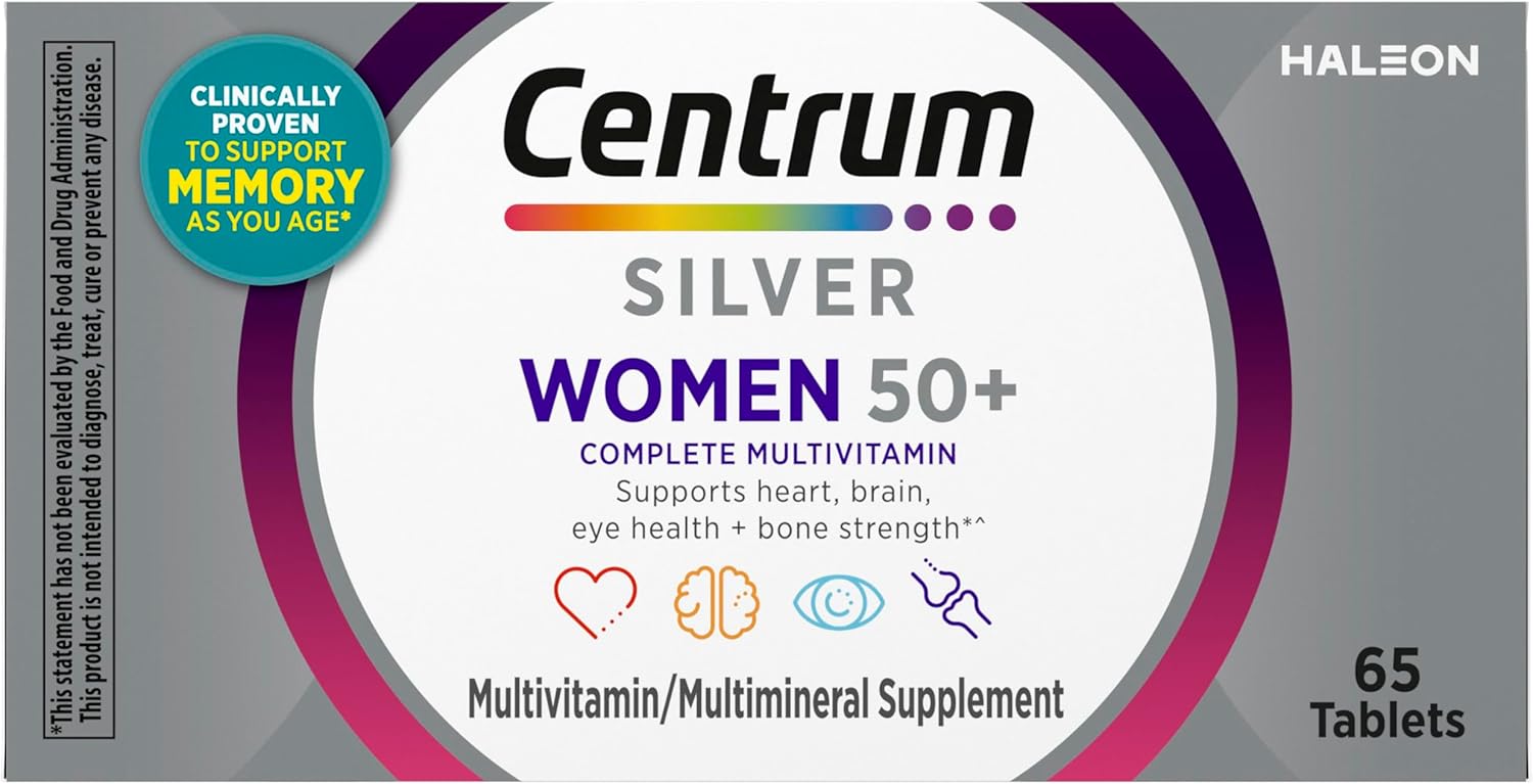 Centrum Silver Women's Multivitamin for Women 50 Plus, Multivitamin/Multimineral Supplement with Vitamin D3, B Vitamins, Non-GMO Ingredients, Supports memory and cognition in older adults - 65 Ct - Image 14