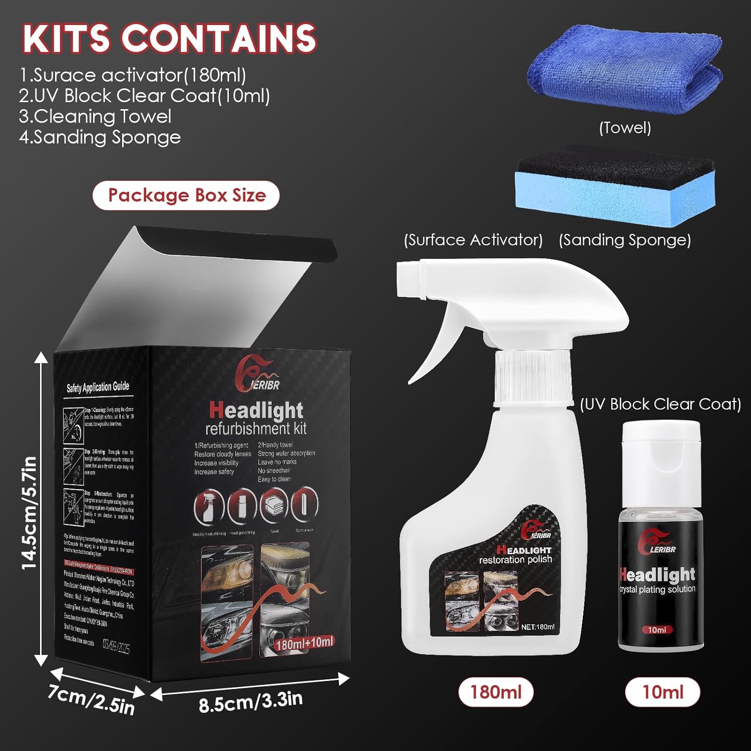 Automotive Headlamp Restoration Fluid Kit,Headlight Refurbishing Agent,2025 New Automotive Headlamp Restoration Fluid Oxidized Kit,Multifunctional Headlight Polishing for All Vehicle Types - Image 4
