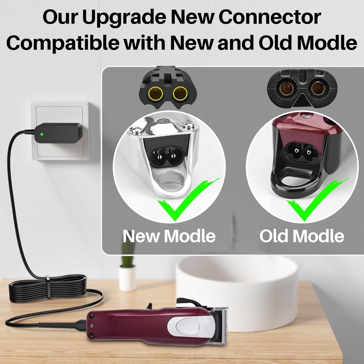 Charger for Wahl Magic Clip 8164/8591/8148/8504 Electric Cordless Clipper Trimmer, 1919 100 Year Hair Clipper, 5-Star Magic Clippers Cordless Trimmer - Image 4