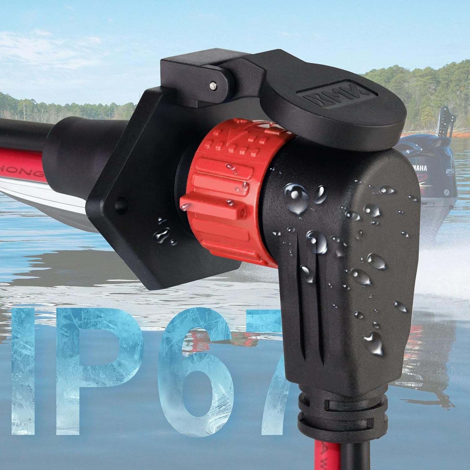 Trolling Motor Plug,12V/24V/26V/48V Trolling Motor Plug and Receptacle for Minn Kota Marine Boat,8 Gauge 2-Wire Quick Connect,Male&Female,Waterproof - Image 4