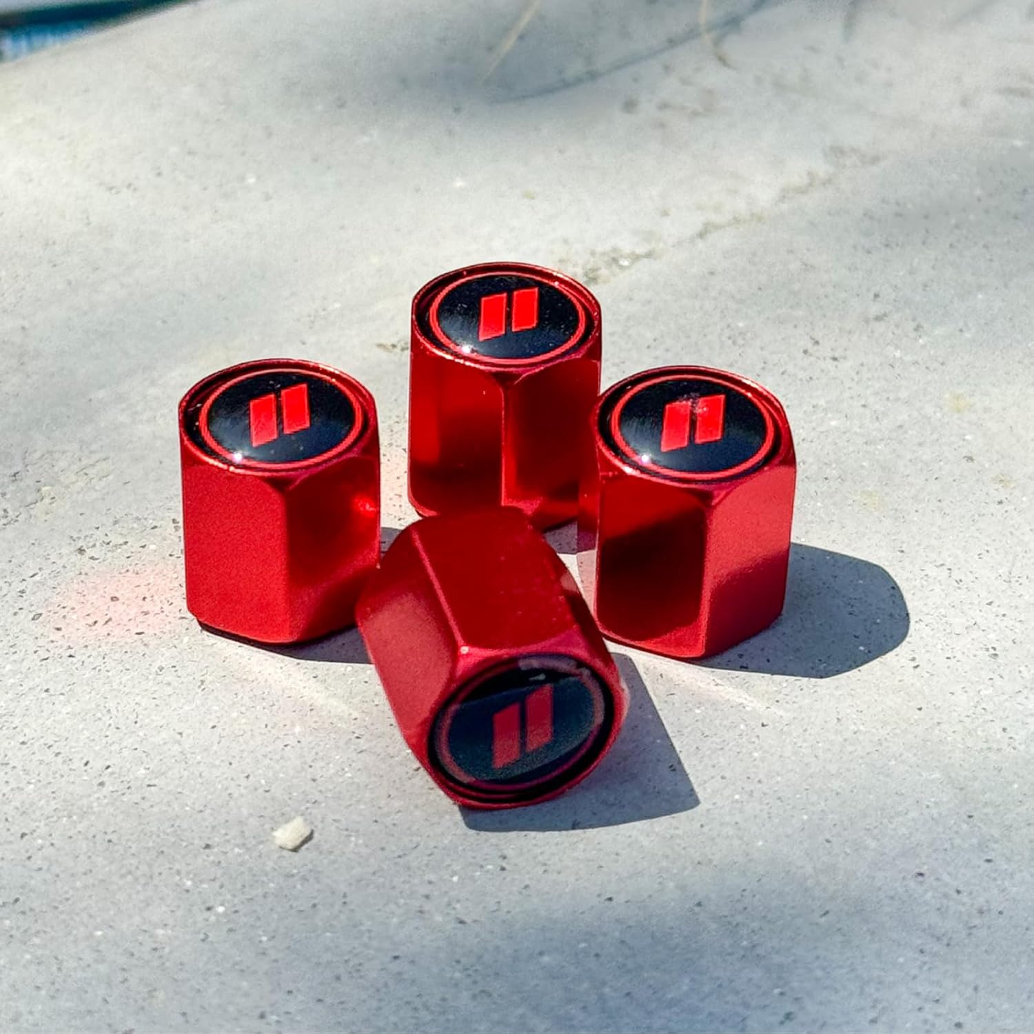 TACTILIAN Red Tire Valve Stem Caps for Dodge Tire Valve 4 Pack | Leakproof Aluminum Tire Valve Caps with Rubber O-Ring Compatible with Dodge Valve Stem Caps for Challenger, Charger, Ram, Durango - Image 2