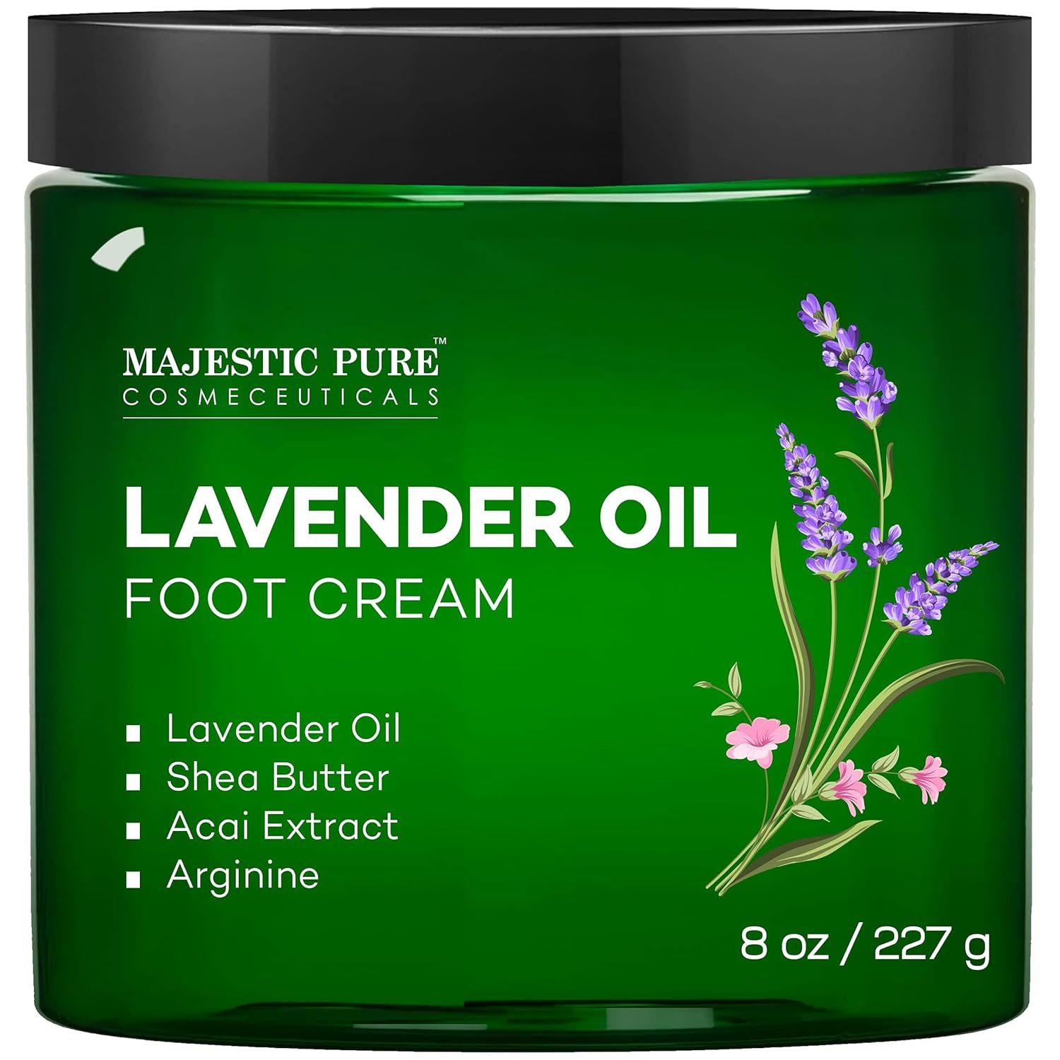 Majestic Pure Lavender Oil Foot Cream, Warming Cream - Calluses, Dry Cracked Feet, Hands, Heels, Elbow, Nails, and Knees - Softens & Moisturizes Skin - 8 oz - Image 7