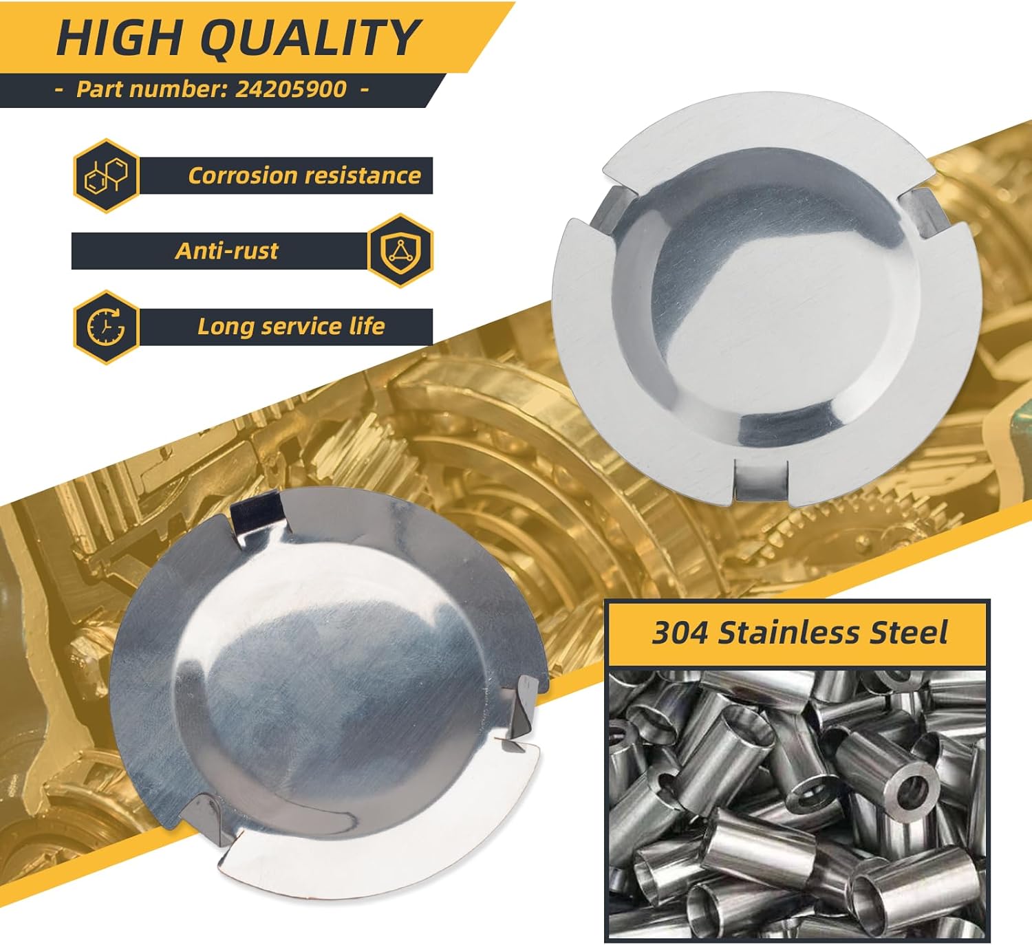 24205900Transmission Bell Housing Inspection Cover (62 mm) Automatic Transmission Torque Converter Housing Plug With 3 Tangs (Tabs) Compatible with Buick Cadillac Chevrolet Hummer Transmission cover - Image 8