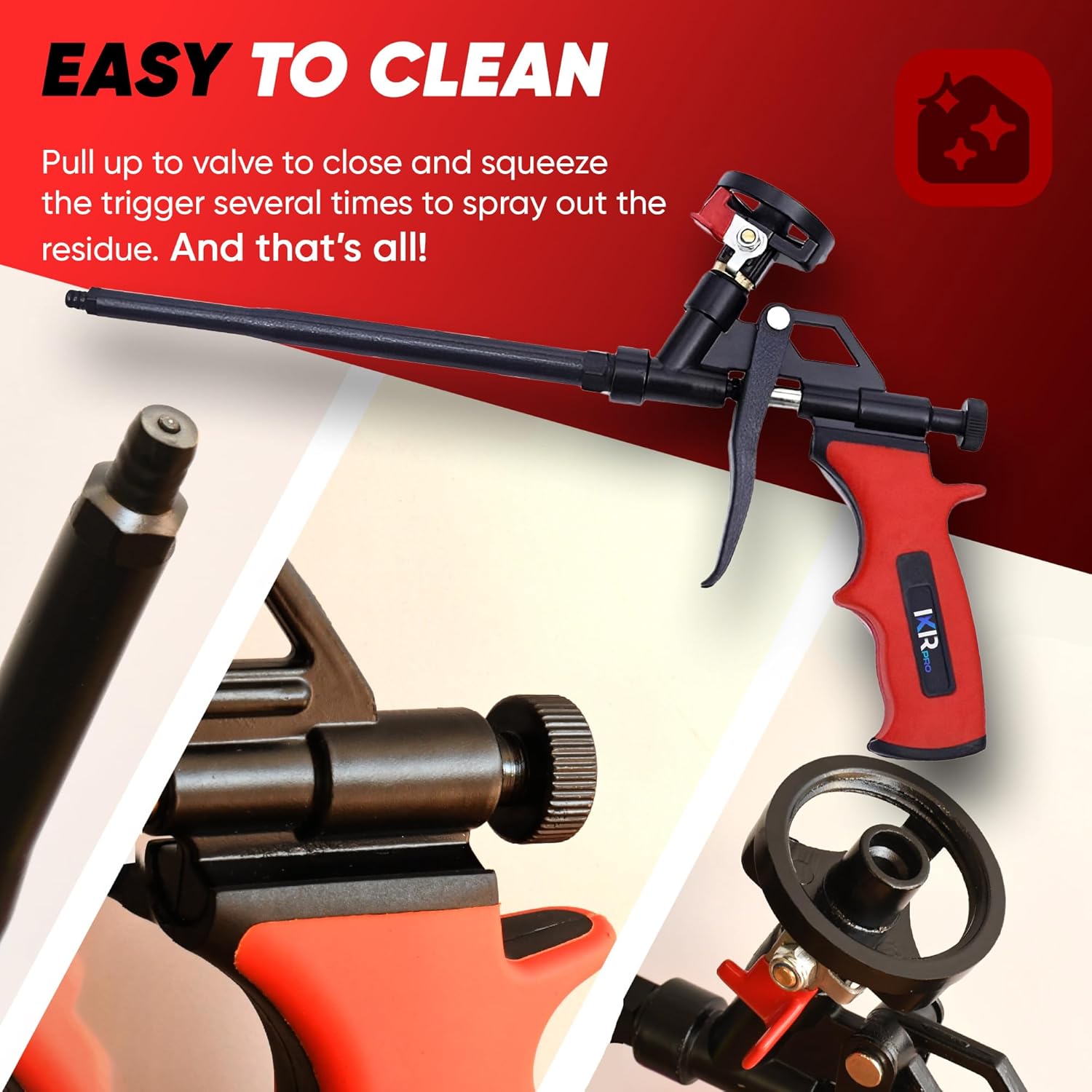 ixirpro Mega Professional Expanding Foam Spray Gun (2 Insulation Guns + 18 Extenders) PU Insulating Applicator Heavy Duty Metal Body Dispensing Foam Gun Suitable for Caulking, Filling, Sealing - Image 2