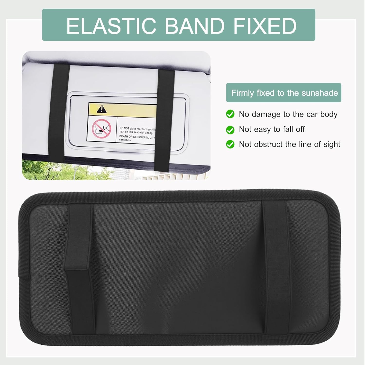 Sun Visor CD Holder, 12-Capacity Car Visor Organizer with DVD Sleeves and Mesh Pocket, Universal Visor Storage for Vehicle CD Case and Pen Holder Ergonomic Design (Black 1 Pcs) - Image 6