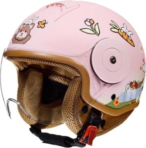 Retro Kids 3/4 Motorcycle Half Helm...