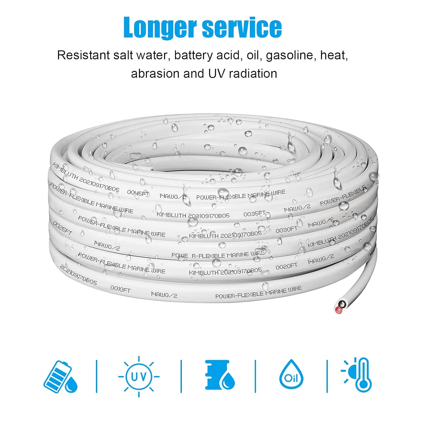 14 Gauge Duplex Marine Wire Tinned Copper Boat Cable, 100ft 14 AWG Standard USA OFC Oxygen Free Copper Wire for Automotive Boat Speakers Solar Outdoors - Image 7