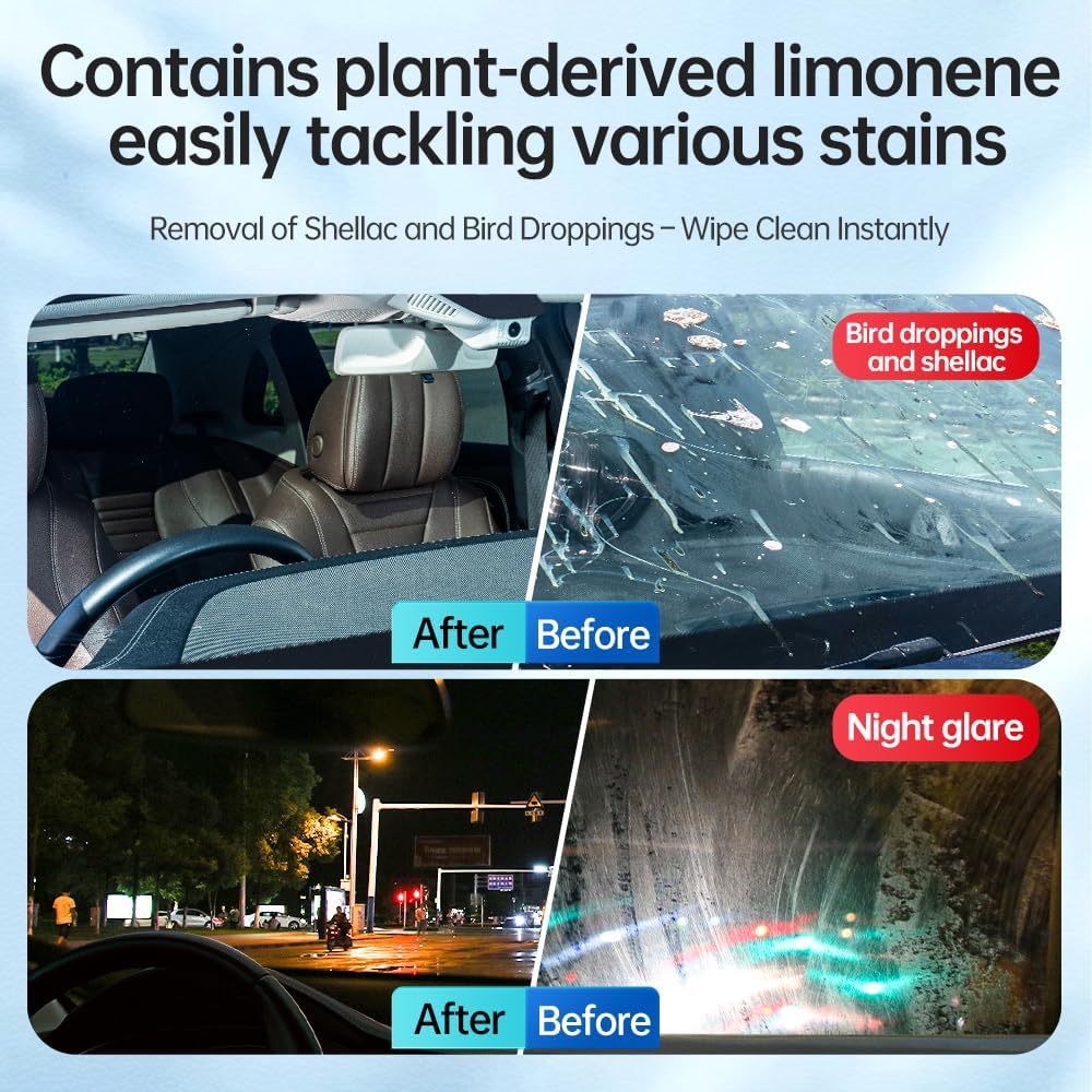 Glodway Glass Cleaner For Car Windshield,Oil film Remover, Streak-Free Shine on Automotive Windows, and Mirrors, Ammonia Free, for Auto and Home,4.58 OZ - Image 5