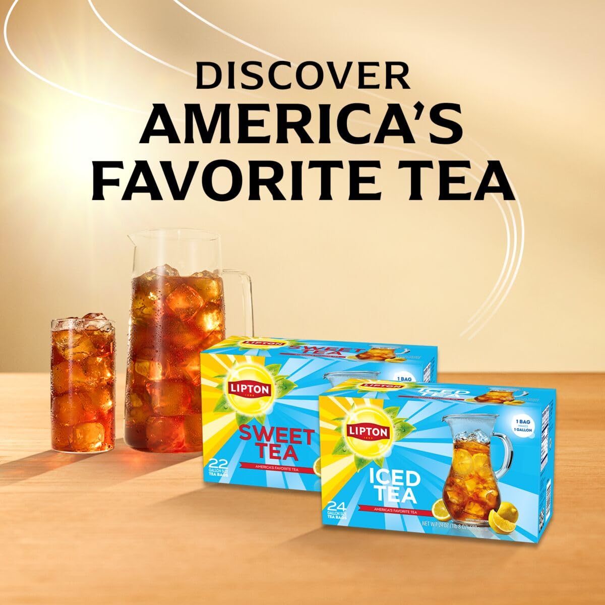 Lipton Southern Sweet Black Tea Bags Gallon Size 22-Count Zero Calories Rainforest Alliance Certified Iced Tea for Hot Brew Cold Drink Family Size Bulk Tea Beverage - Image 9