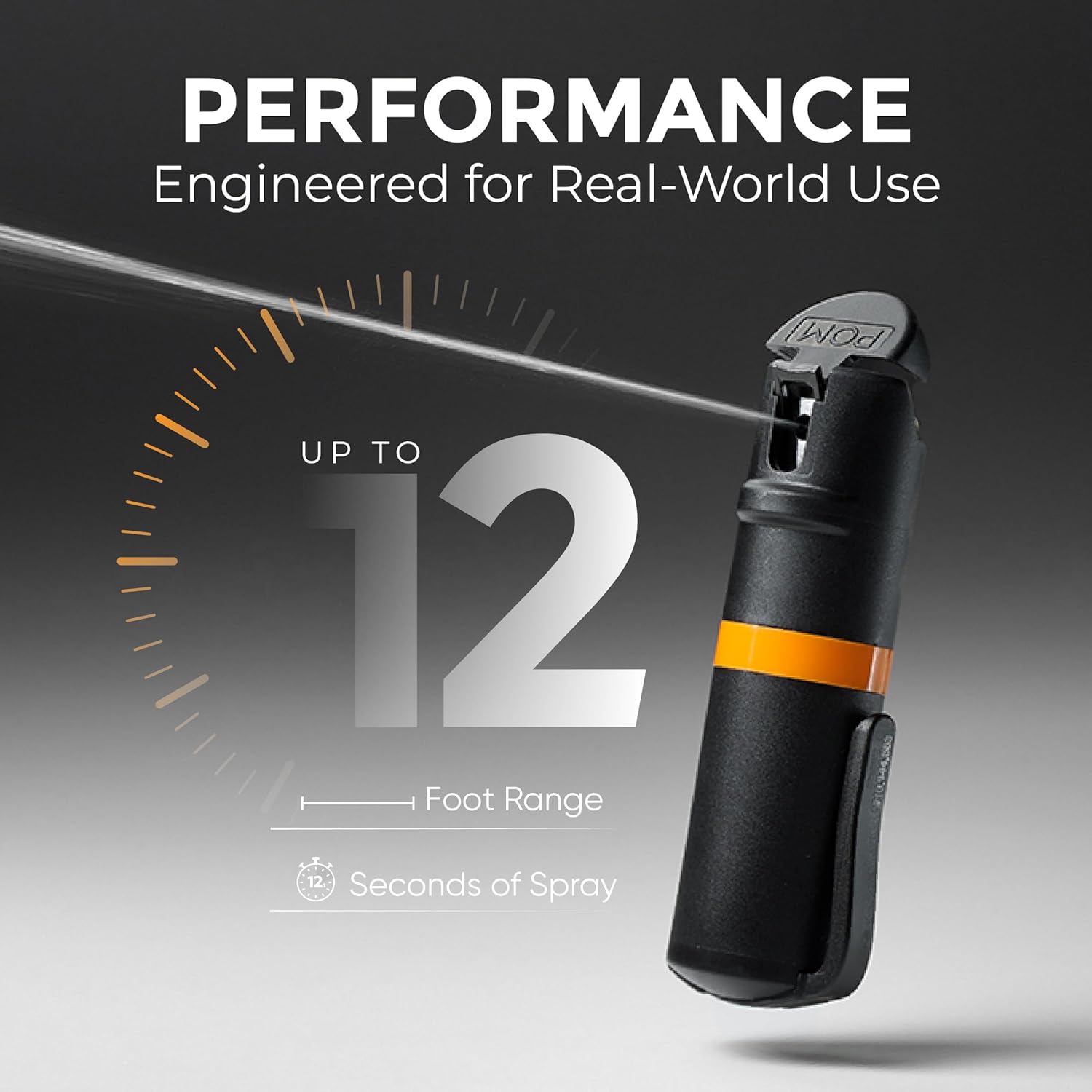 POM Pepper Spray Pocket Clip, Quick Flip Top Safety, Maximum Strength OC Formula with UV Marking Dye, Safe Compact and Tactical Design for Everyday Carry, 25 Bursts, 10 ft Range, 0.5 fl oz - Image 5