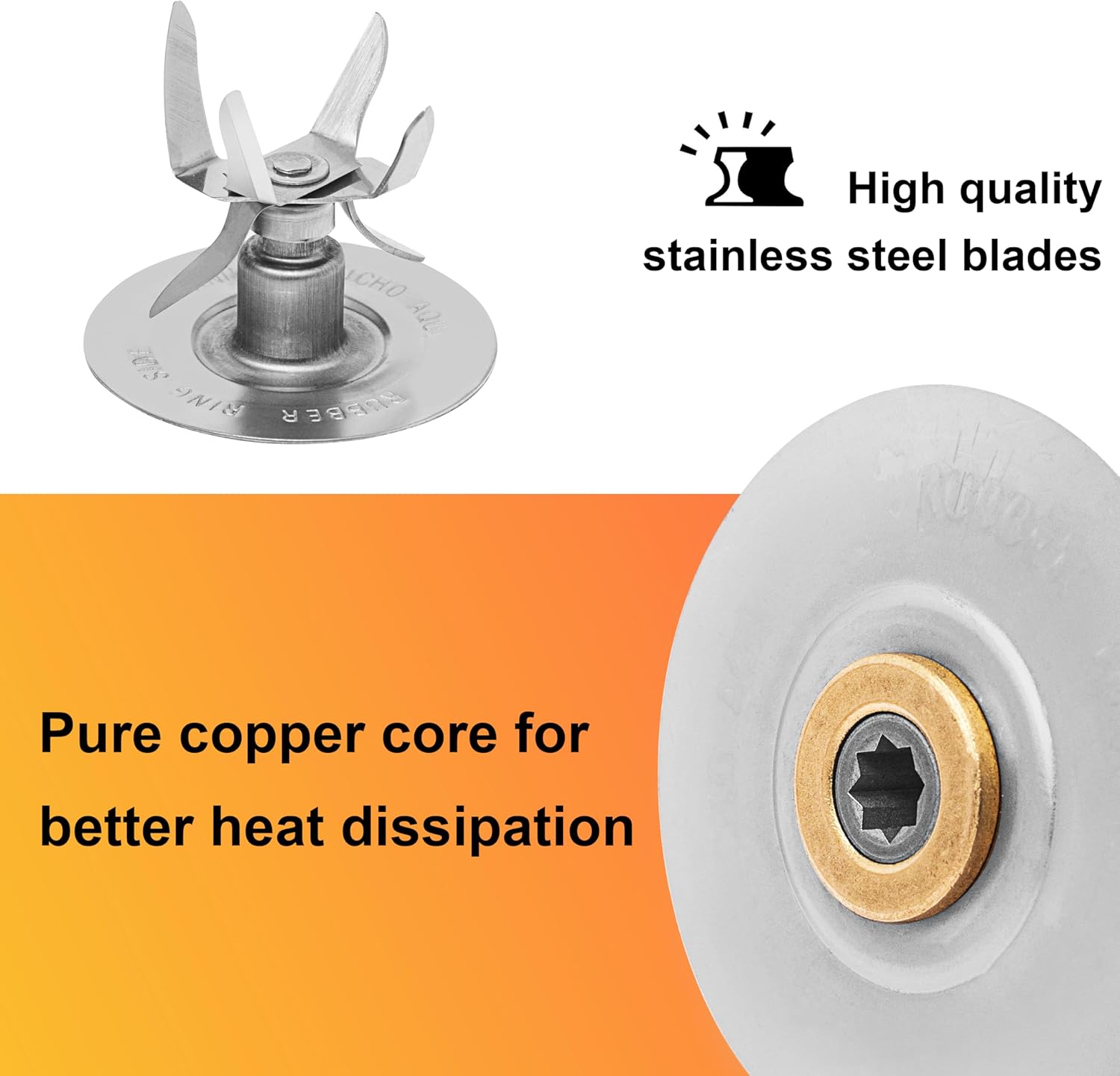 Blender Replacement Parts for Oster Blender - 6-Point Stainless Steel Blade With Jar Base Cap And 1 Pcs O Ring Seal for Oster and Osterizer Blender Replacement Parts Gasket Accessory Refresh Kit - Image 4