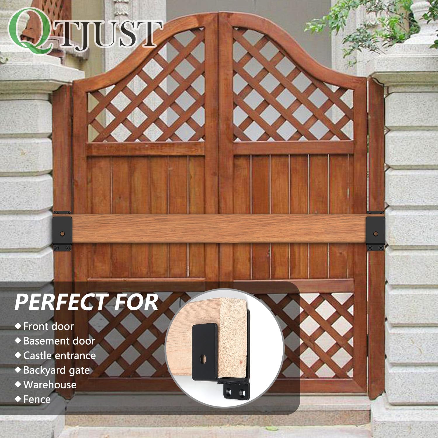2Pcs 2x4 Door Barricade Brackets ,Heavy Duty Door Security Bar ,Drop Open Bar Holder Steel U Bracket, Bracket for Home Security,Door Brace, Home, Garage, Barn, Shed - Image 7