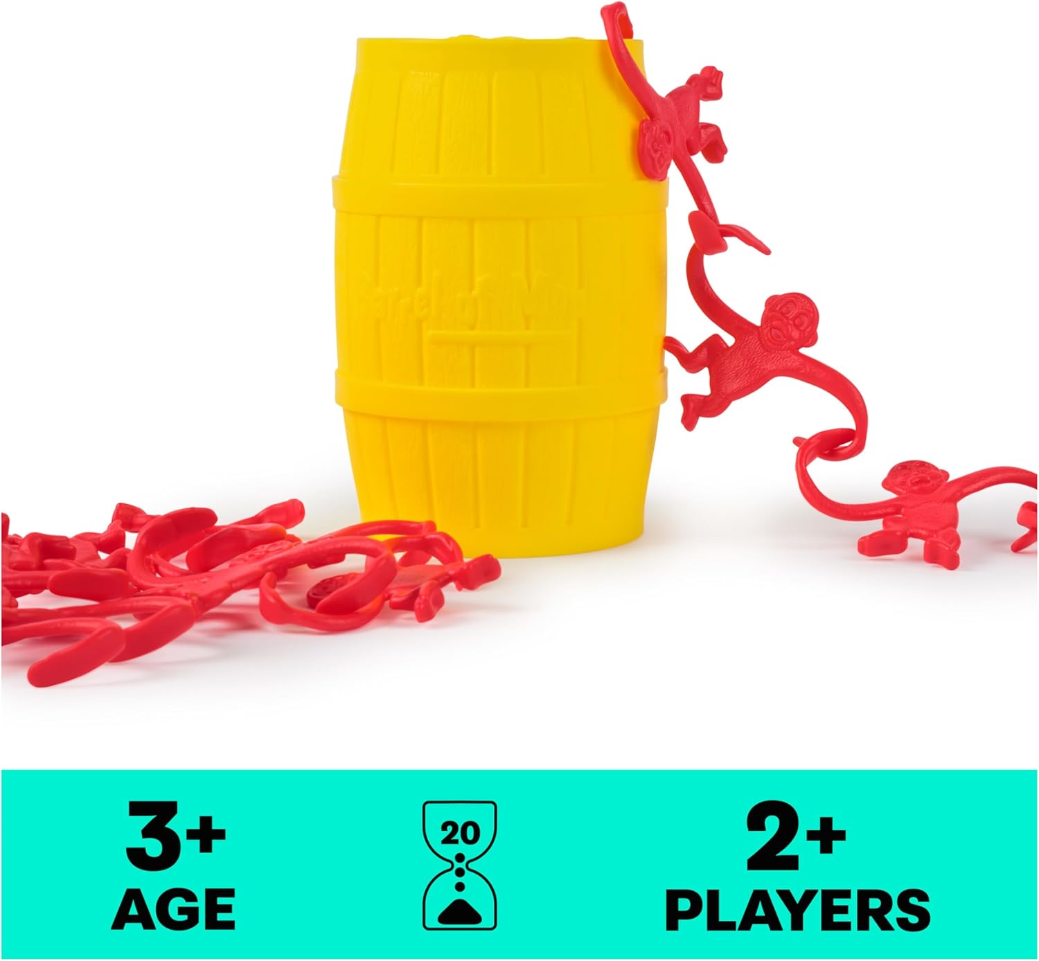 Spin Master Games, Barrel of Monkeys, Retro Linking Fun for Preschoolers, Family Games, 1 & Up Players, for Ages 3 & Up - Image 2