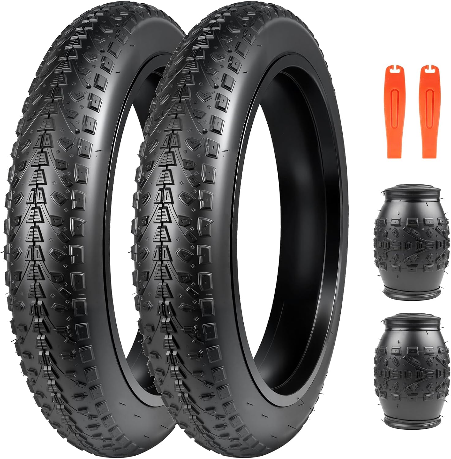 MEGHNA Fat Bike Tire 24 inch Electric Bike Tire All - Terrain High Traction Fat Tire 24 x 30 inch Foldable Tire Replacement for E - Bike Mountain Bike