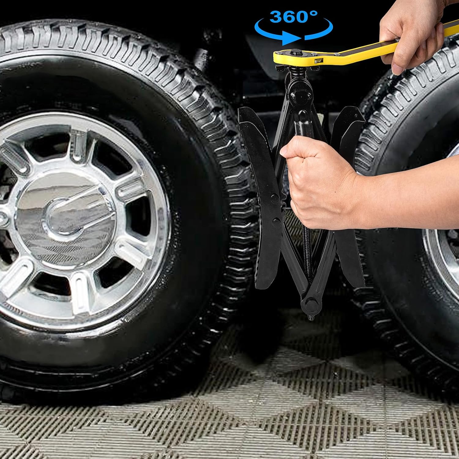 Camper Wheel Chock Stabilizer with Wrench, Premium X Shaped Wheel Chocks for RV Travel Trailer, 2Pcs Heavy Duty Tire Locking Chocks Accessories, for 3.5" to 12" Wheel Gaps - Image 6