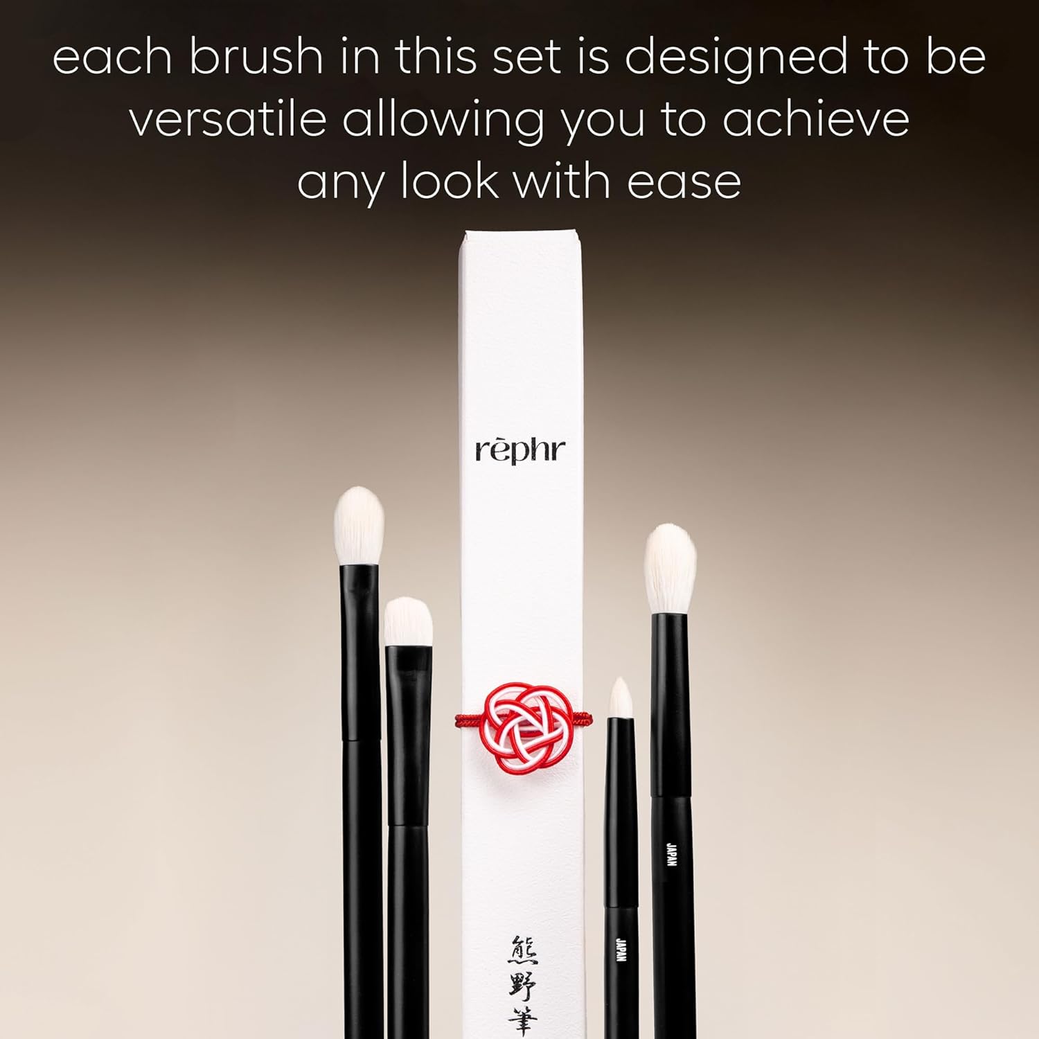 rephr The Core Eye Set – 4 Handmade Japanese Makeup Brushes with Natural Goat Hair | Essential Eye Brush Set for Blending, Shading, Crease & Detail | Handmade in Kumano, Japan - Image 3