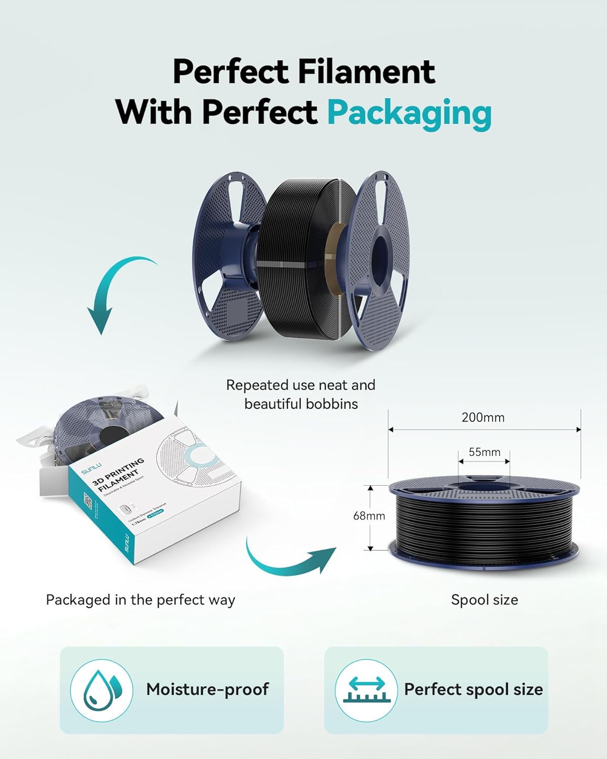 SUNLU TPU 3D Printer Filament 1.75mm,Highly Elastic 90A TPU Filament,Flexible 3D Filament for Fast Printing,Dimensional Accuracy +/- 0.03mm,Suitable for Most FDM 3D Printers.1KG (Green). - Image 8