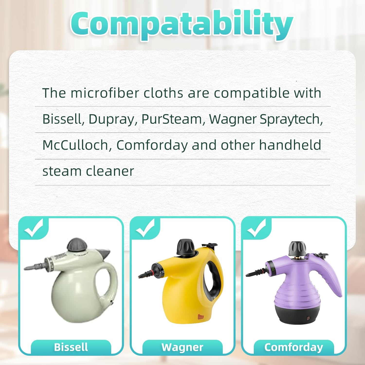 10 Pack Microfiber Cloth for Handheld Steam Shot, Steam Cleaner Accessories, Reusable Washable Steam Mop Pads Compatible with Most of Handheld Steam Shot/Cleaners (Grey) - Image 2