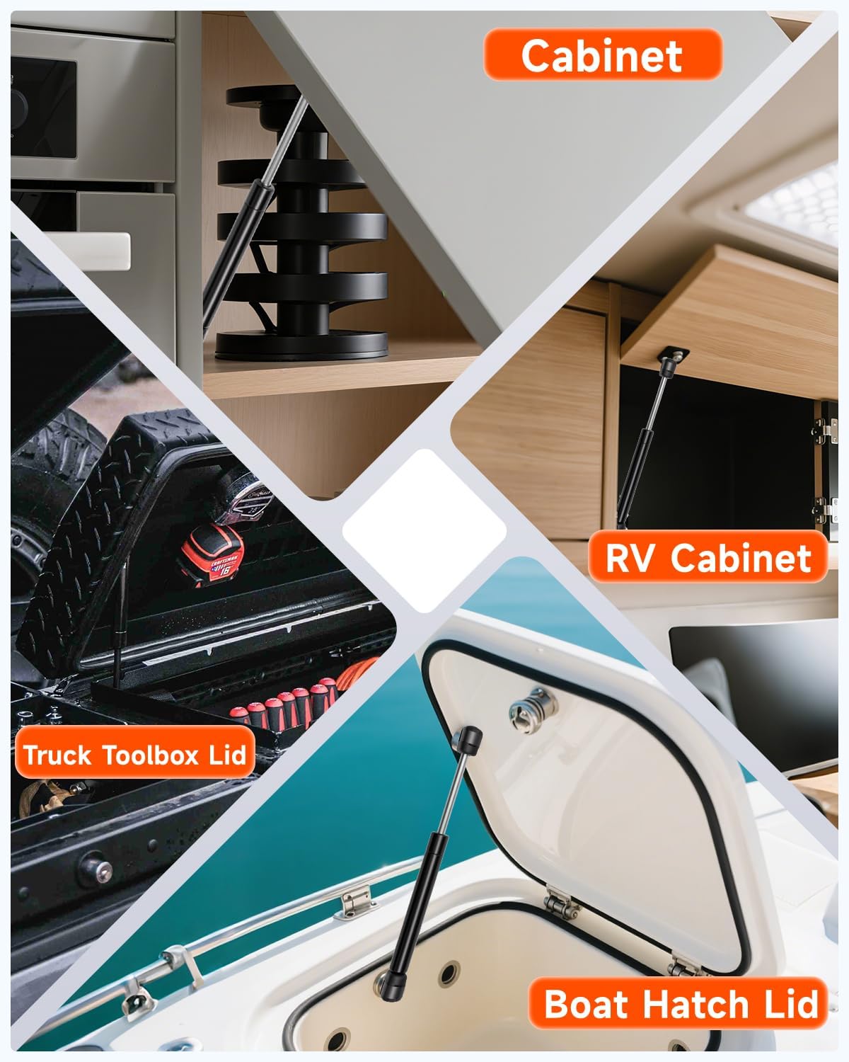 C16-18233 10 Inch Gas Struts 40 Lbs/178N, Truck Tool Box Shock 10" Gas Spring Lift Support for Boat Lid Shock Compartment Storage RV Cabinet Door Weatherguard Aluminum Pickup Toy Box - Image 4