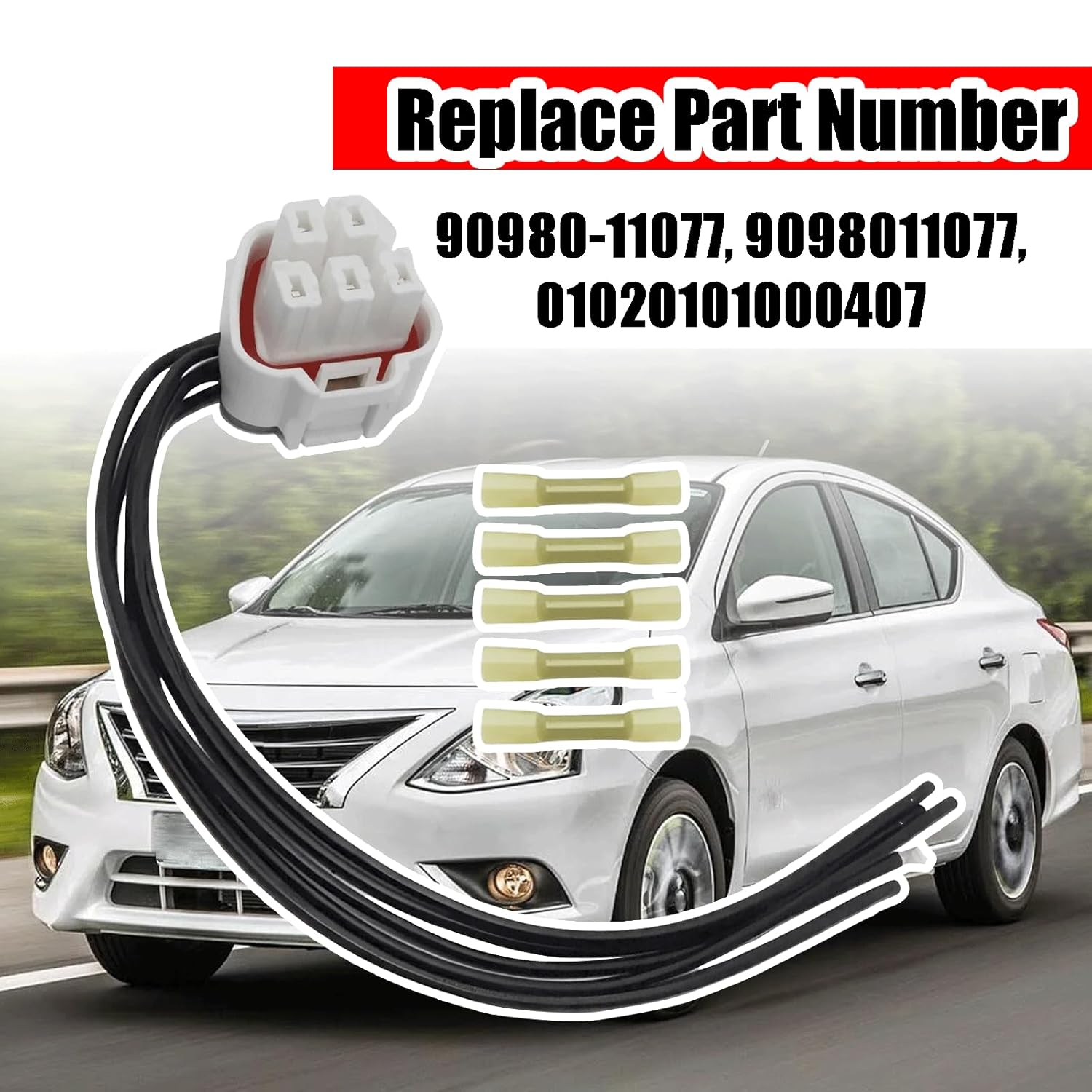 5 Pins Fuel Pump Connector Pigtail Plug Wire Harness Compatible with Toyota Hyundai Kia Lexus Mitsubishi,Replace for 90980-11077 9098011077 - Image 2