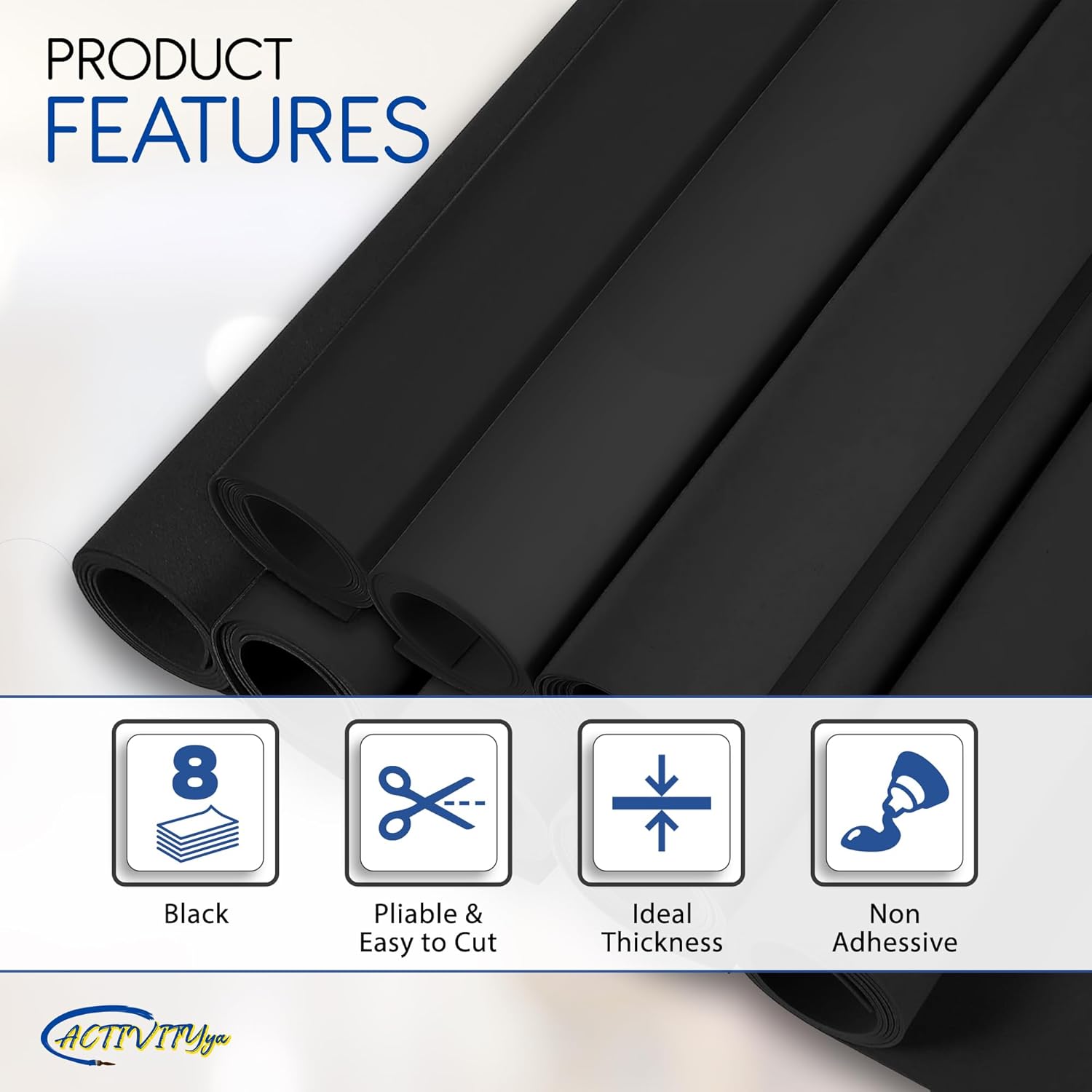 Black EVA Foam Sheets, 6 x 9 Inch, 2mm Thick - Foam Paper for DIY Arts and Crafts, School Projects, and More - 8 Pack - Image 4