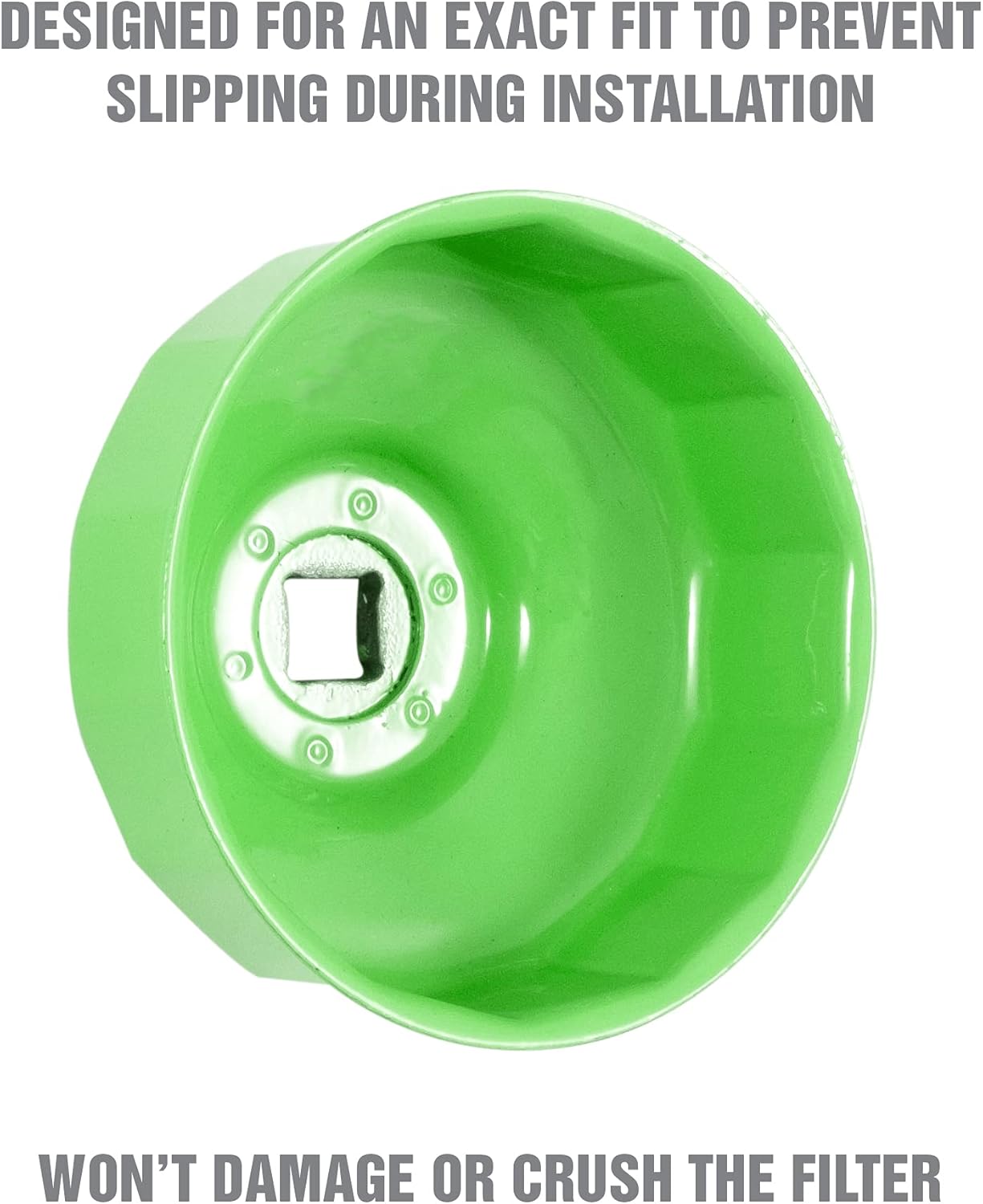 OEMTOOLS 74mm 14 Flute Oil Filter Wrench, Green, Blend - Image 4
