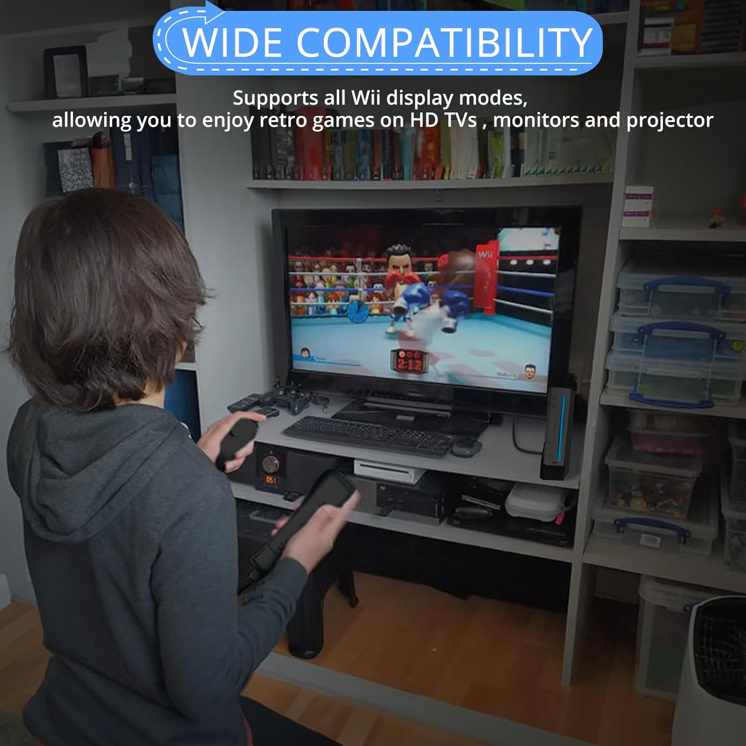 CAMWAY Wii to HDMI Converter - 1080P 5ft Wii HDMI Adapter Male Cable for Full HD Device, Compatible with Wii, Wii U, HDTV, Monitor, Supports All Wii Display Modes,Plug and Play,Black - Image 6