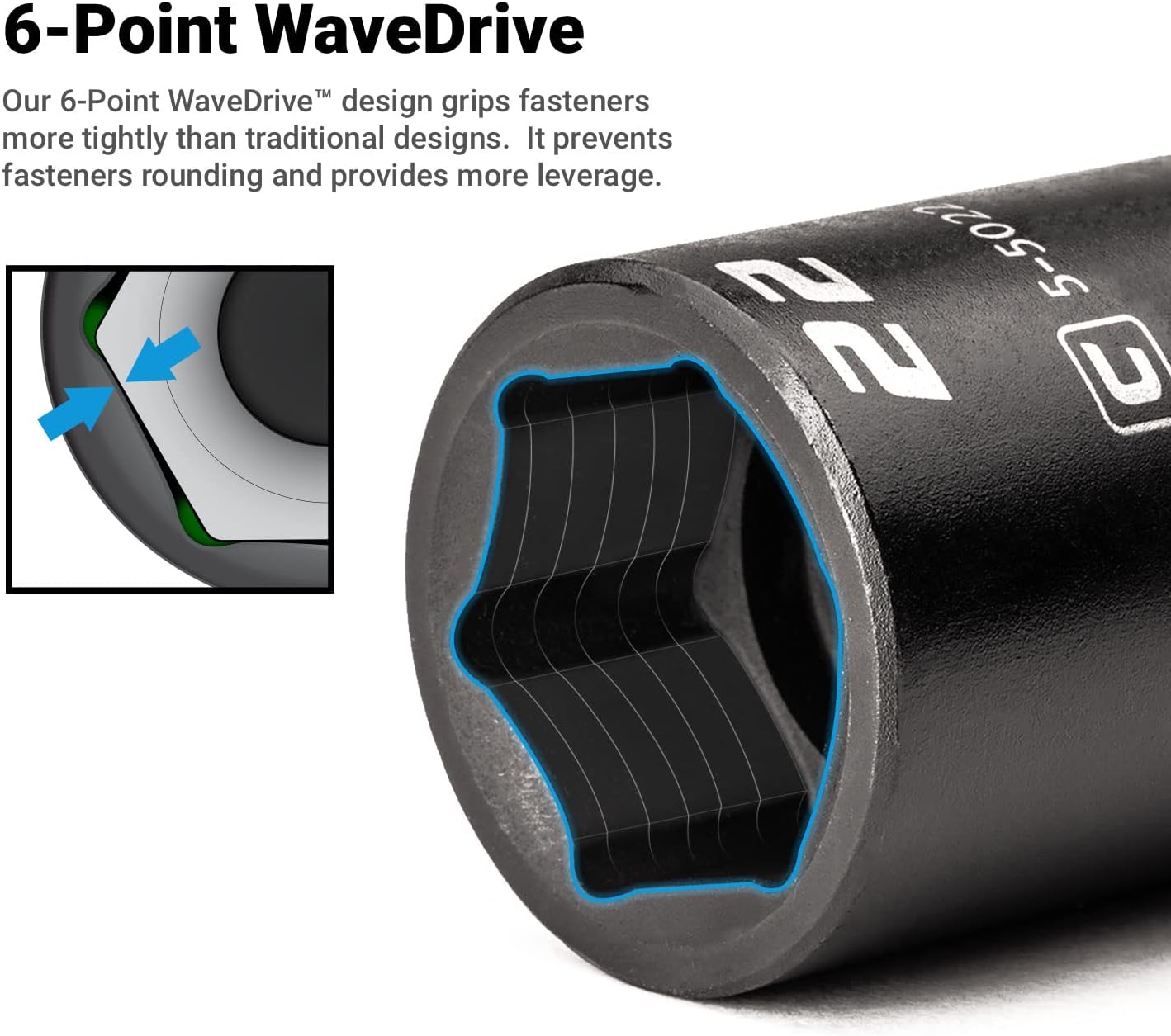 Capri Tools 19 mm Shallow Impact Socket, 3/8-Inch Drive, 6-Point, Metric - Image 2