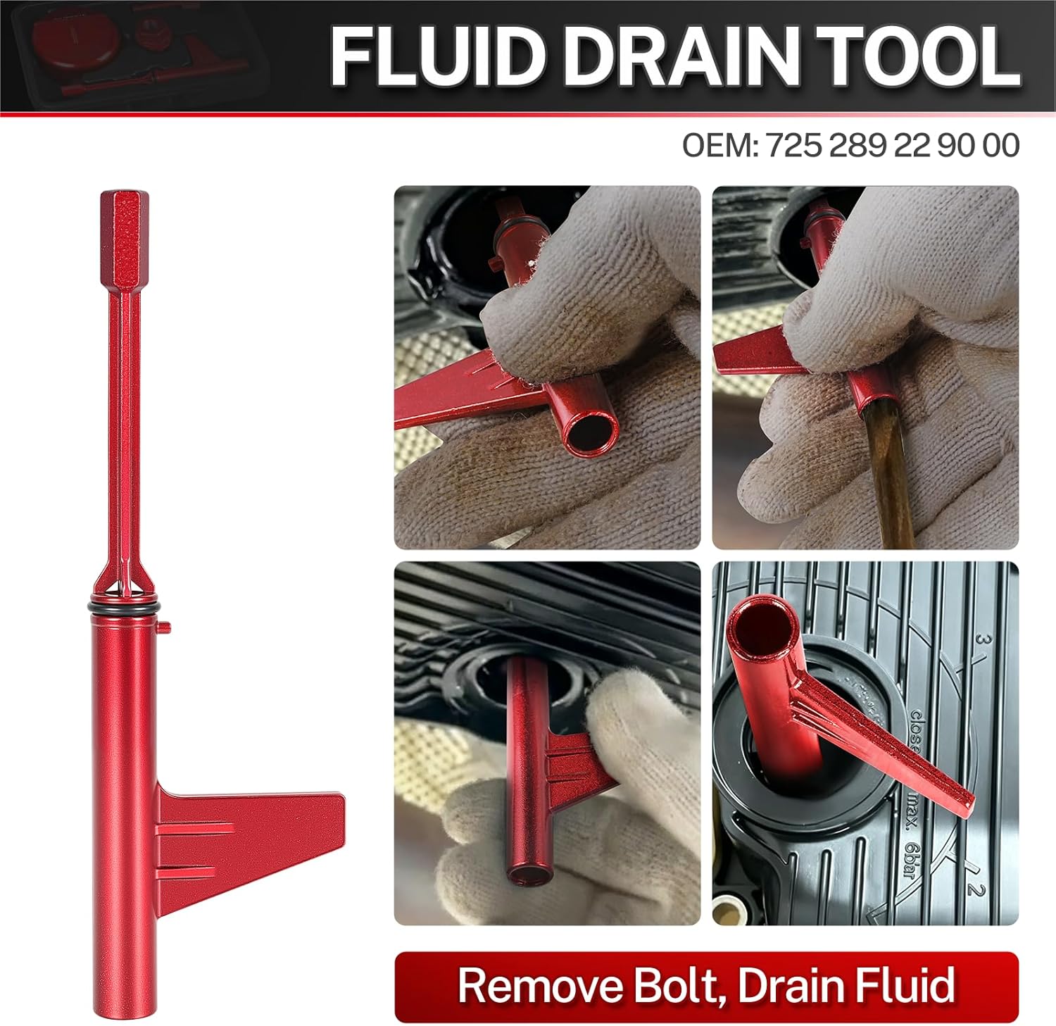 BILITOOLS Transmission Fill Tool, Aluminum Transmission Service Kit Compatible with Mercedes Benz 725.0 9G-Tronic 9-Speed ATF, Oil Change Kit with Filler Adapters - Image 5