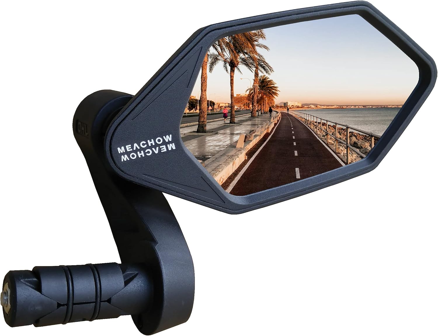 New Bar End Bike Mirror, Crystal UHD Automotive Grade Glass Lens E-Bike Mirrors, Scratch Resistant, Safe Rearview Mirrors, (Blue Right Side) ME-022RB