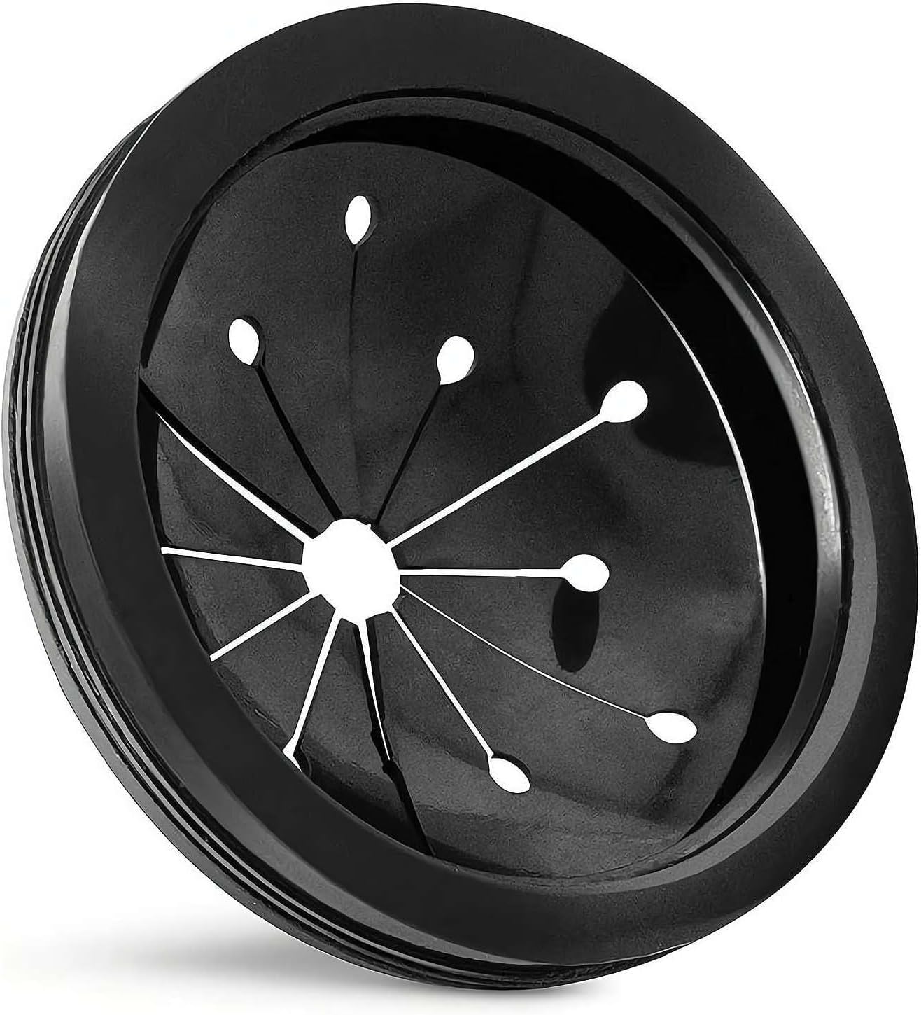 Black 3-Inch Garbage Disposal Splash Guard - Kitchen Sink Baffle Covers for Whirlaway, Waste King and GE Models - Rubber Drain Cover and Splash Protection, Food Waste Disposer Replacement Parts