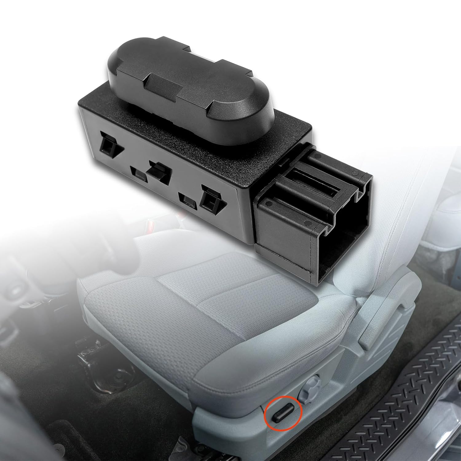 Power Seat Adjustment Switch Front Driver Side for 6 Way Compatible with Ford F150 F250 F350 Explorer Lincoln MKX & More Replace# 9L3Z-14A701-A, PSW5, 9L3Z14A701A